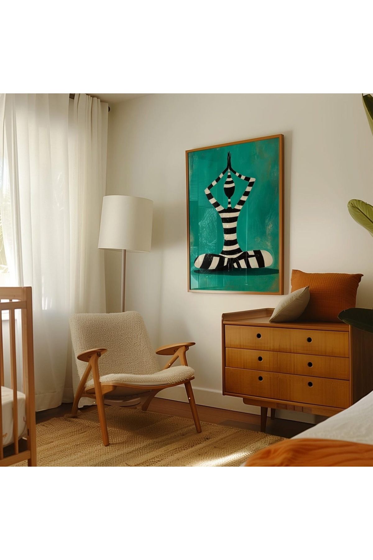 Dekorsiahome Tek Parça Ahşap Çerçeveli Oturma Odası Salon Mutfak Tablo TK0458