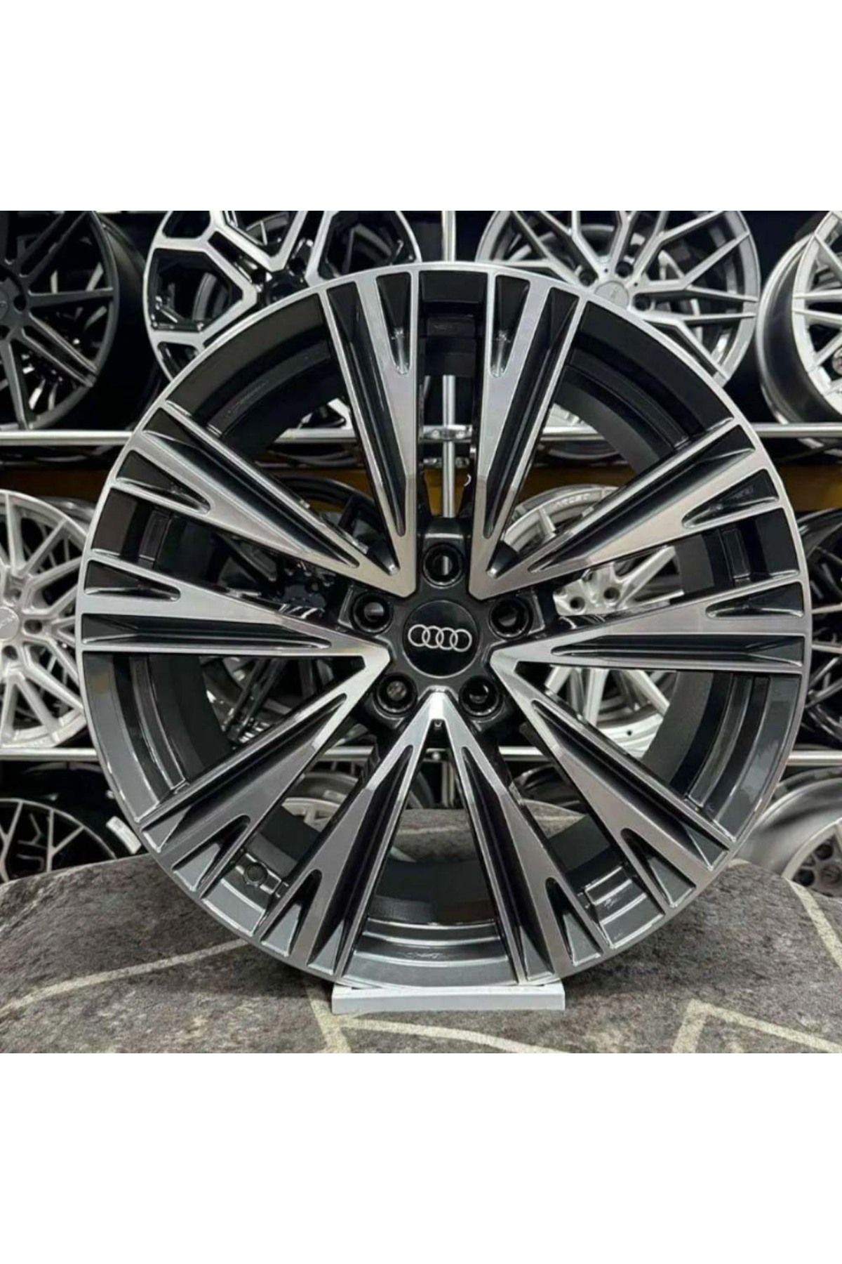 kormetal 18 inç 5x112 Audi A-3 Gun Metal Elmas Kesim Jant Modeli (4 Adet)