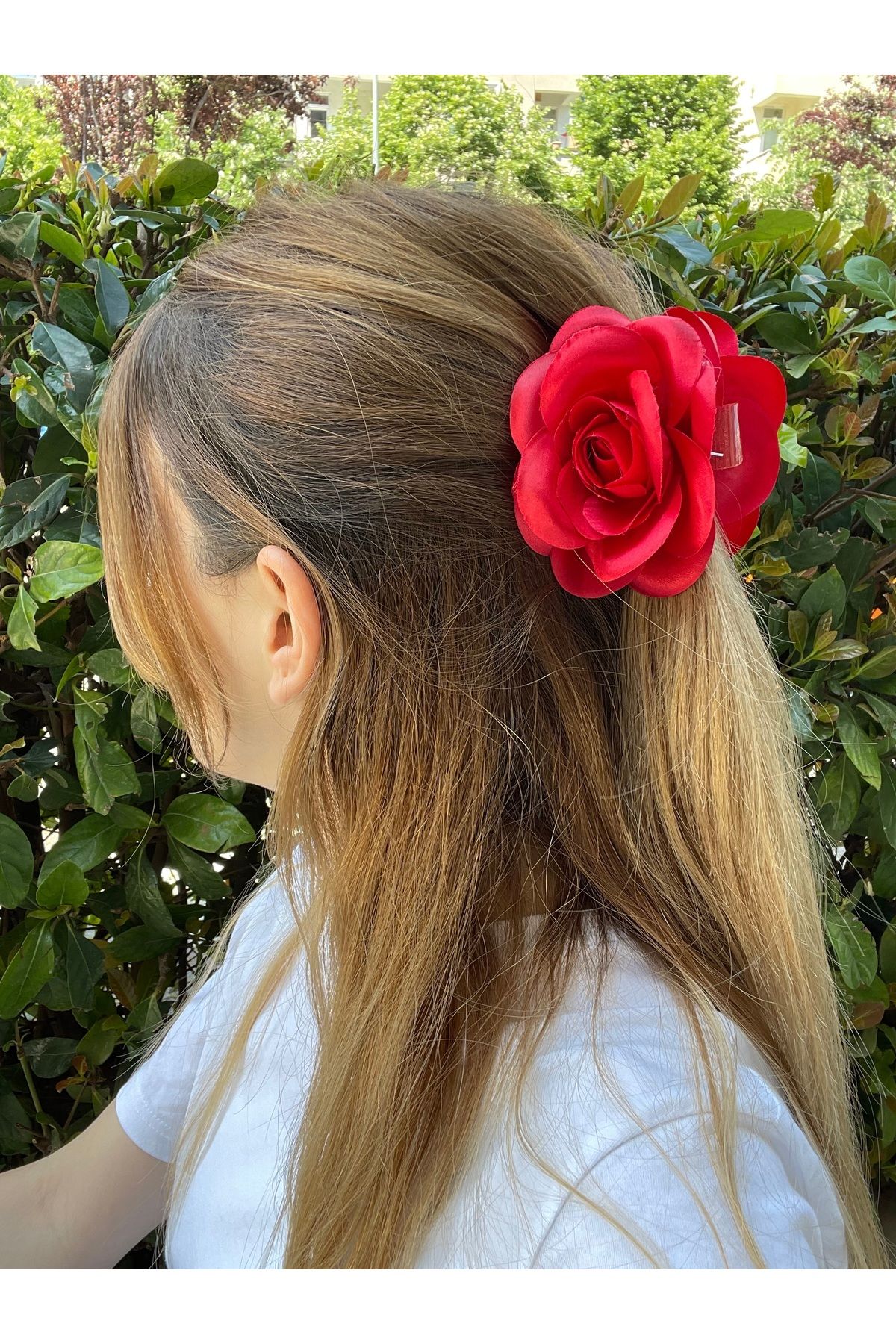 SEBSMADE Gül Rose Detay Kırmızı Mandal Toka