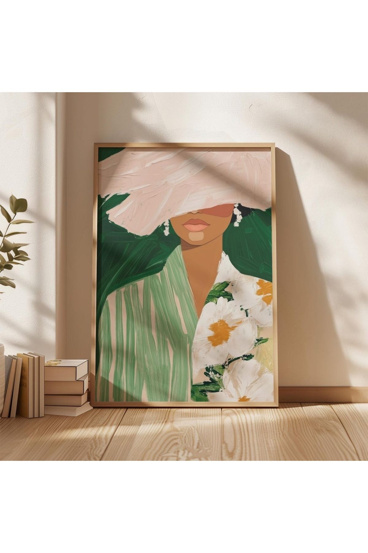 Dekorsiahome Tek Parça Ahşap Çerçeveli Oturma Odası Salon Mutfak Tablo TK0463