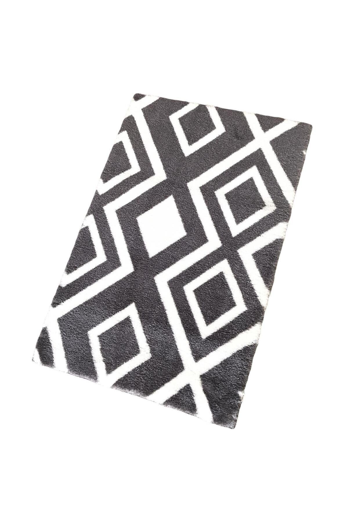 Jassrug Royal Kaymaz Taban Banyo Halısı 50x80 Karo Antrasit