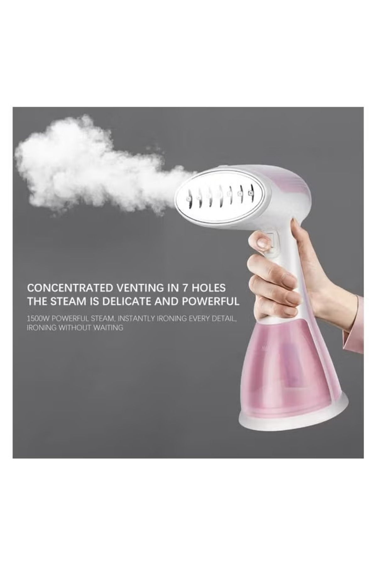Denx-Portable steam iron with powerful steam and fast heat-up in 25 seconds. Ideal handheld iron for home and travel use. 4