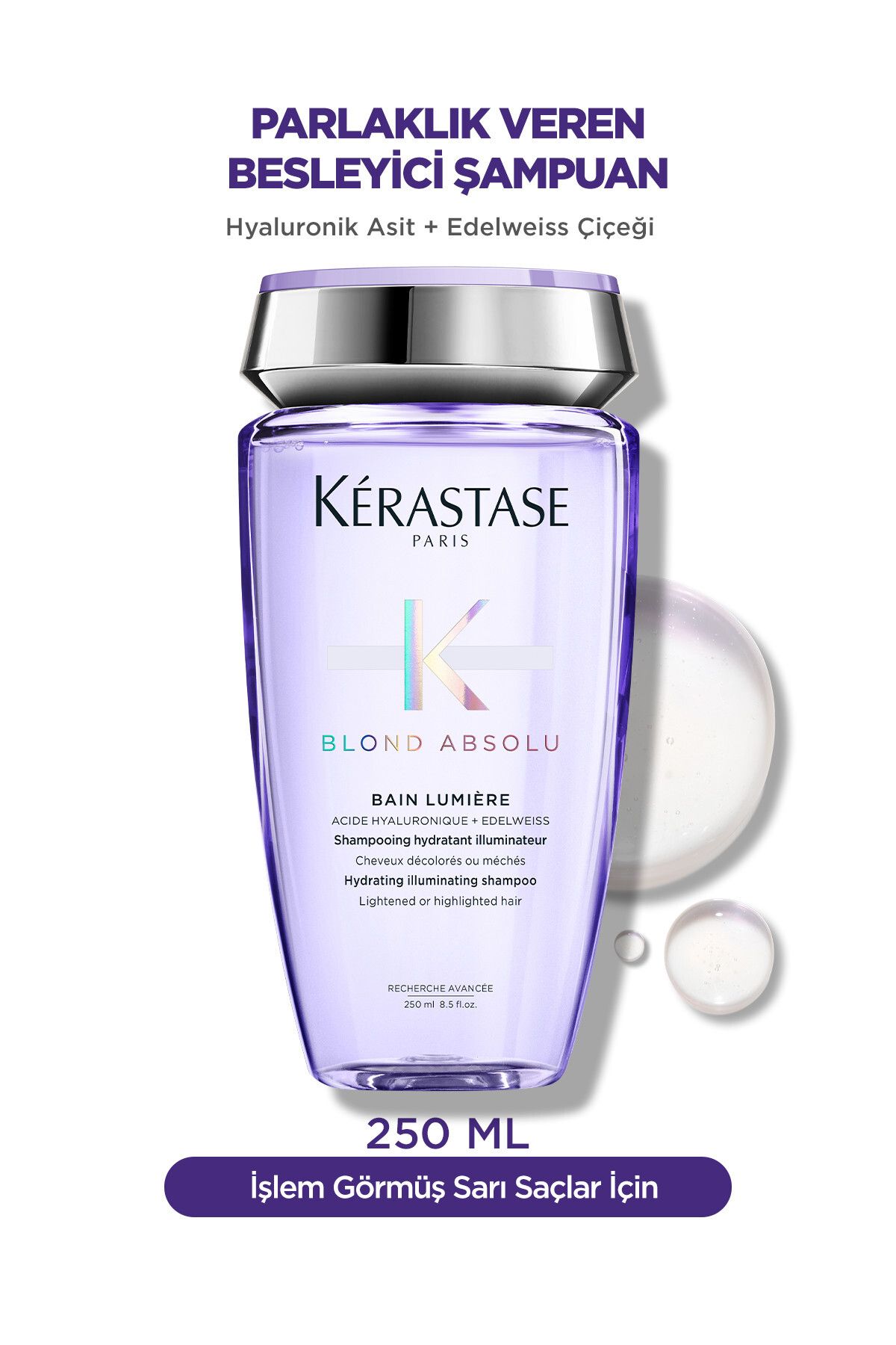 Kerastase Blond Absolu Bain Lumiere Derinlemesine nemlendirici maddeler içeren Şampuan 250 ml