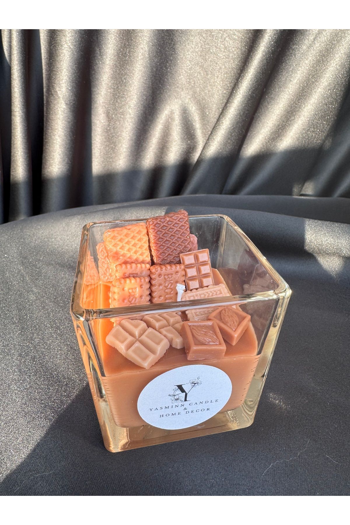 Yasminncandle %100 Soya Wax Çikolata Kokulu Mum Tabağı