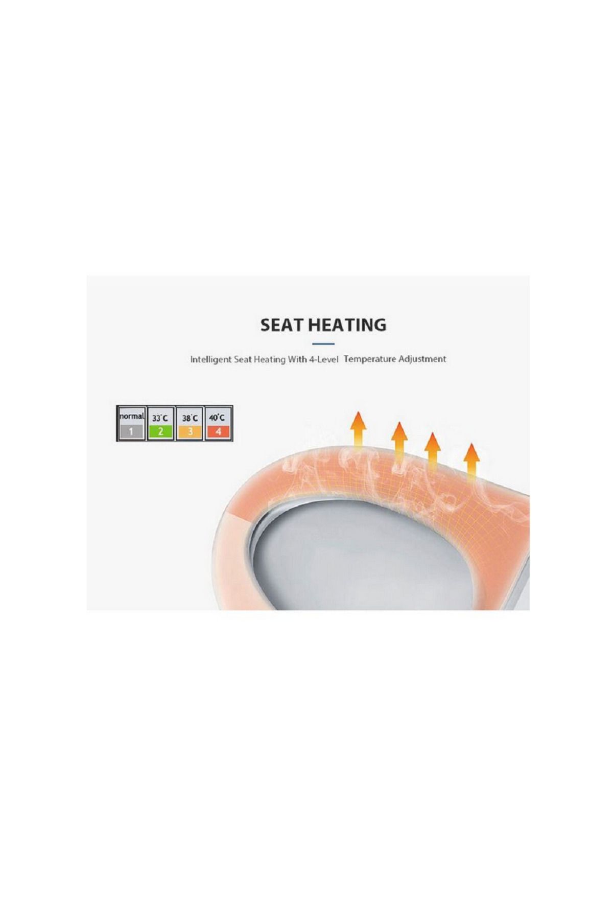EcoFresh-Smart toilet seat with remote control, bidet function, massage, seat heating, LCD display, 49 cm length 6