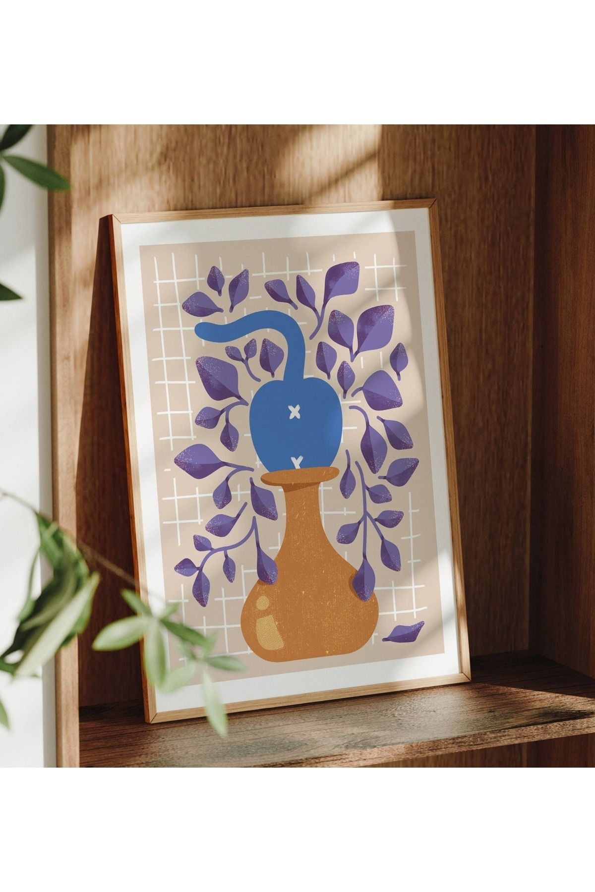 Dekorsiahome Tek Parça Ahşap Çerçeveli Oturma Odası Salon Mutfak Tablo TK0551
