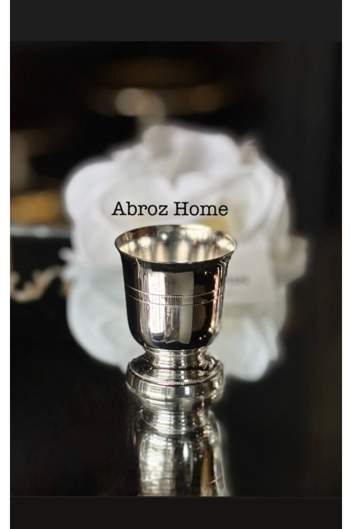 ABROZ HOME DESIGN Desenli Gül Vazosu / Gümüş Kaplama