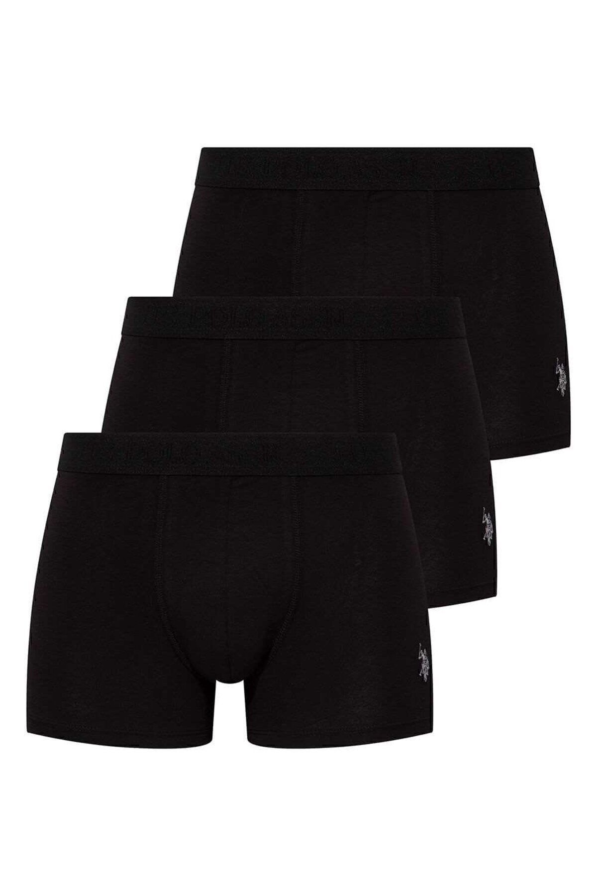 U.S. Polo Assn. U.S. Polo Assn. Erkek Siyah Kutulu 3'Lü Boxer - Siyah - TLAYE80K17K3K
