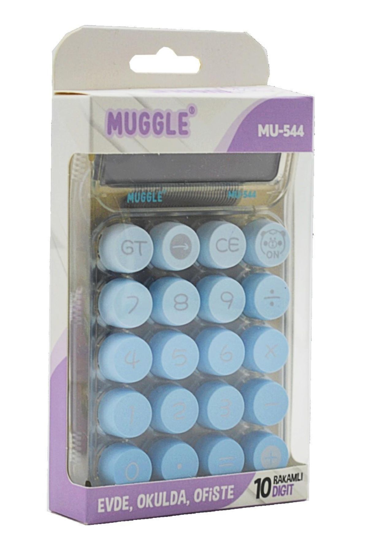 BALCI HEDİYELİK Muggle Masaüstü 10 Haneli Pilli Hesap Makinesi Transparan Mavi