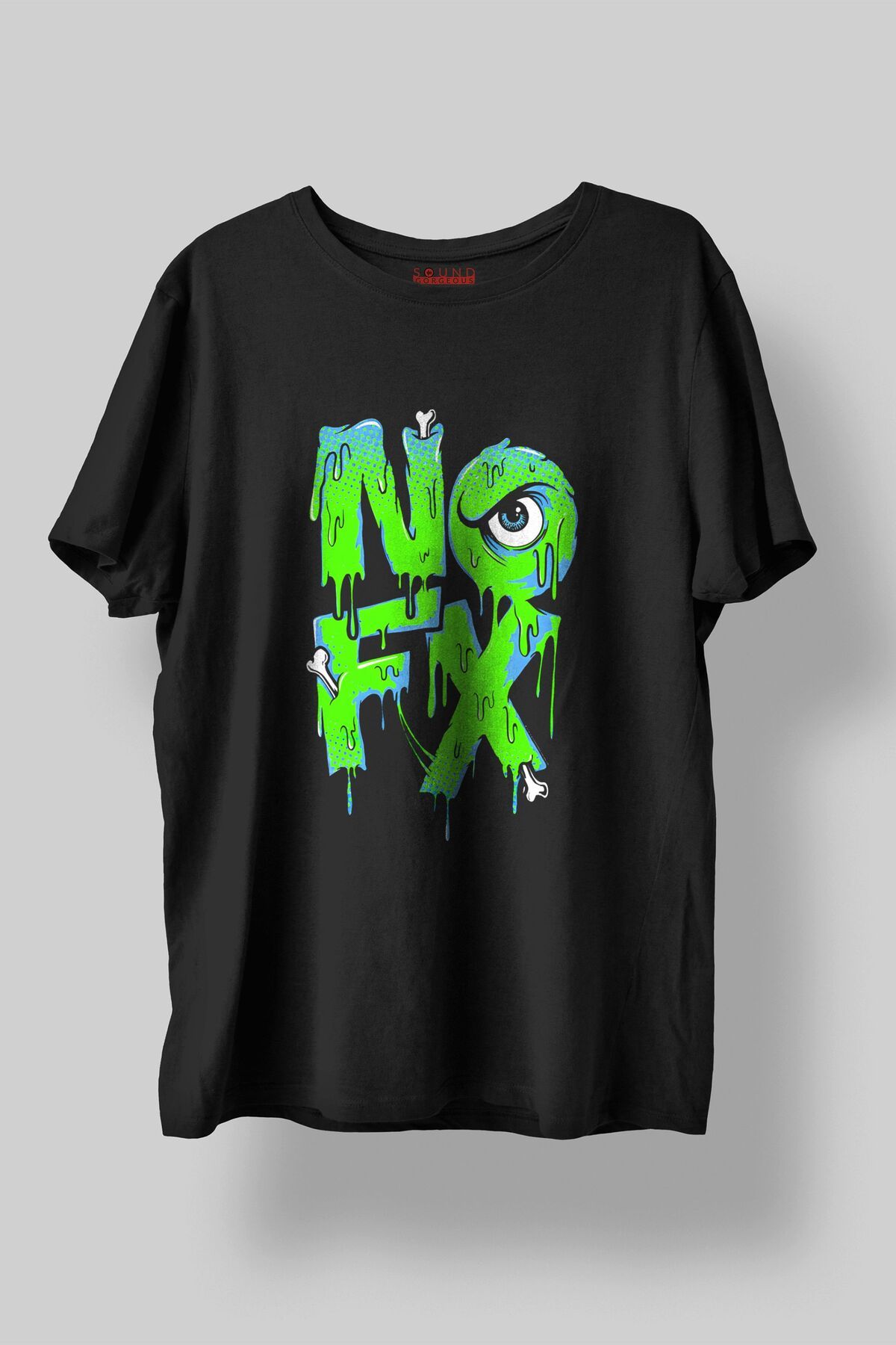 Sound Gorgeous NOFX Müzik Tasarımlı Baskılı Regular Fit Unisex Siyah T-Shirt %100 Pamuk Rahat Kalıp Tişört No:0259