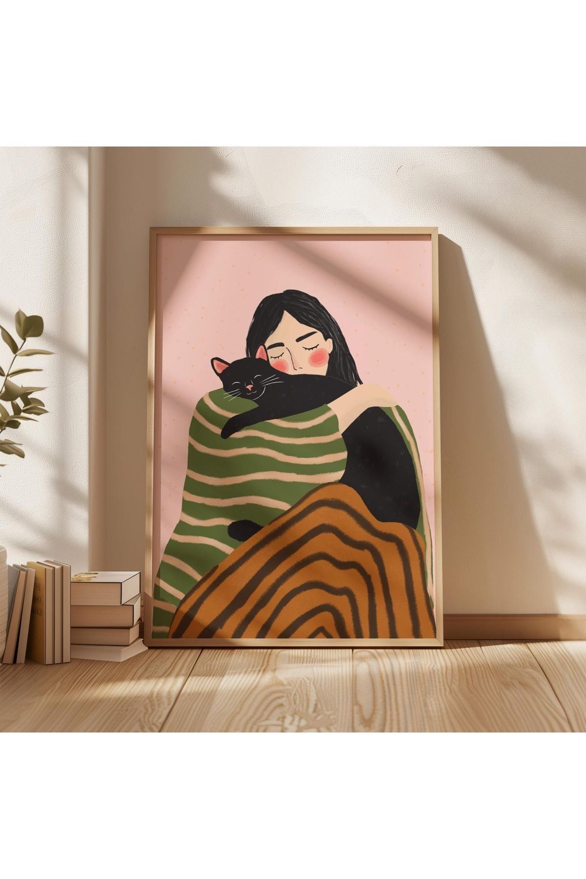 Dekorsiahome Tek Parça Ahşap Çerçeveli Oturma Odası Salon Mutfak Tablo TK0515