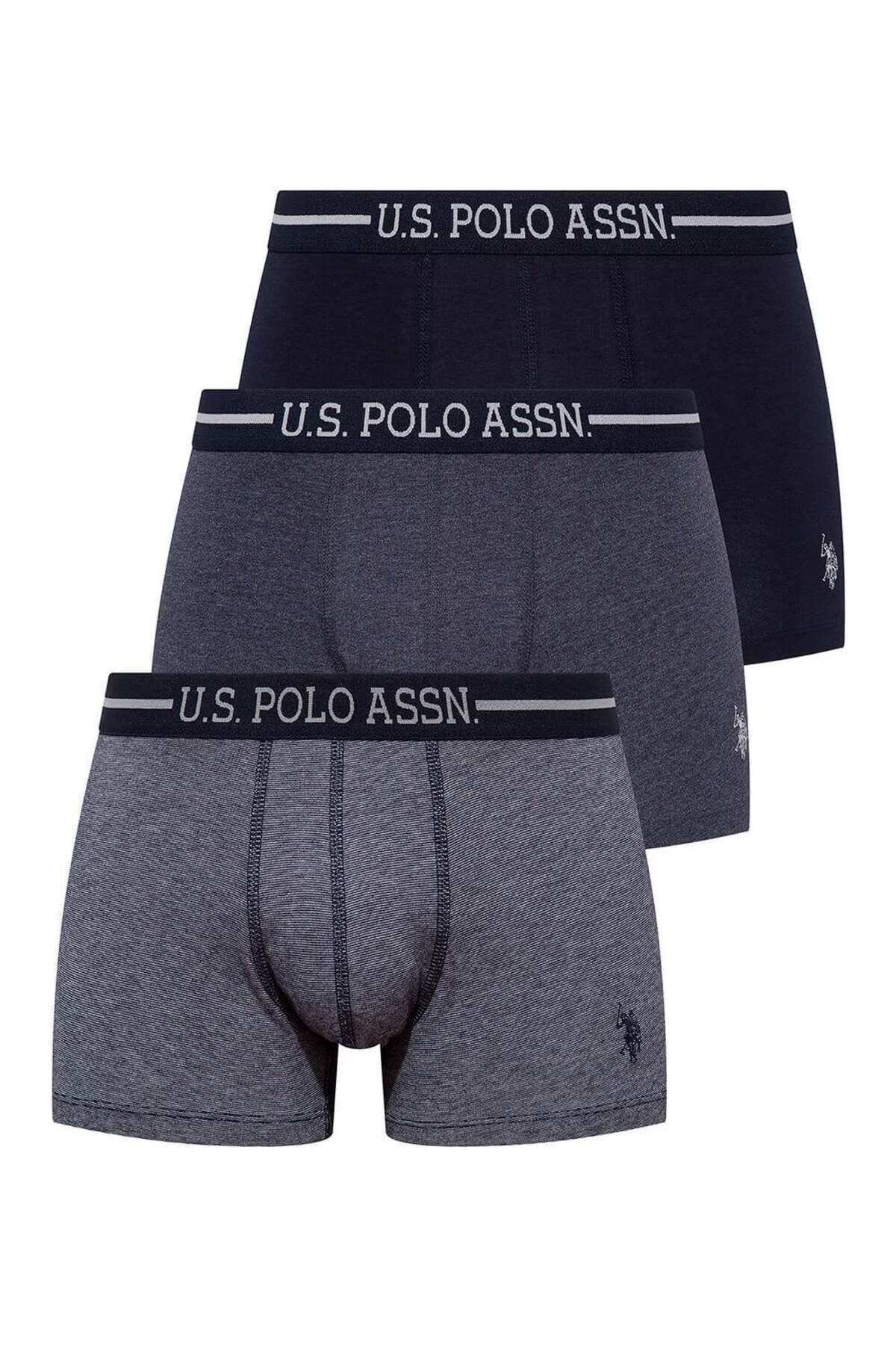 U.S. Polo Assn. U.S. Polo Assn. Erkek Lacivert+Laci.MLJ+Laci.Flamlı 3 lü Kutulu Boxer - Çoklu Renk - TLAYE80M30O6Q