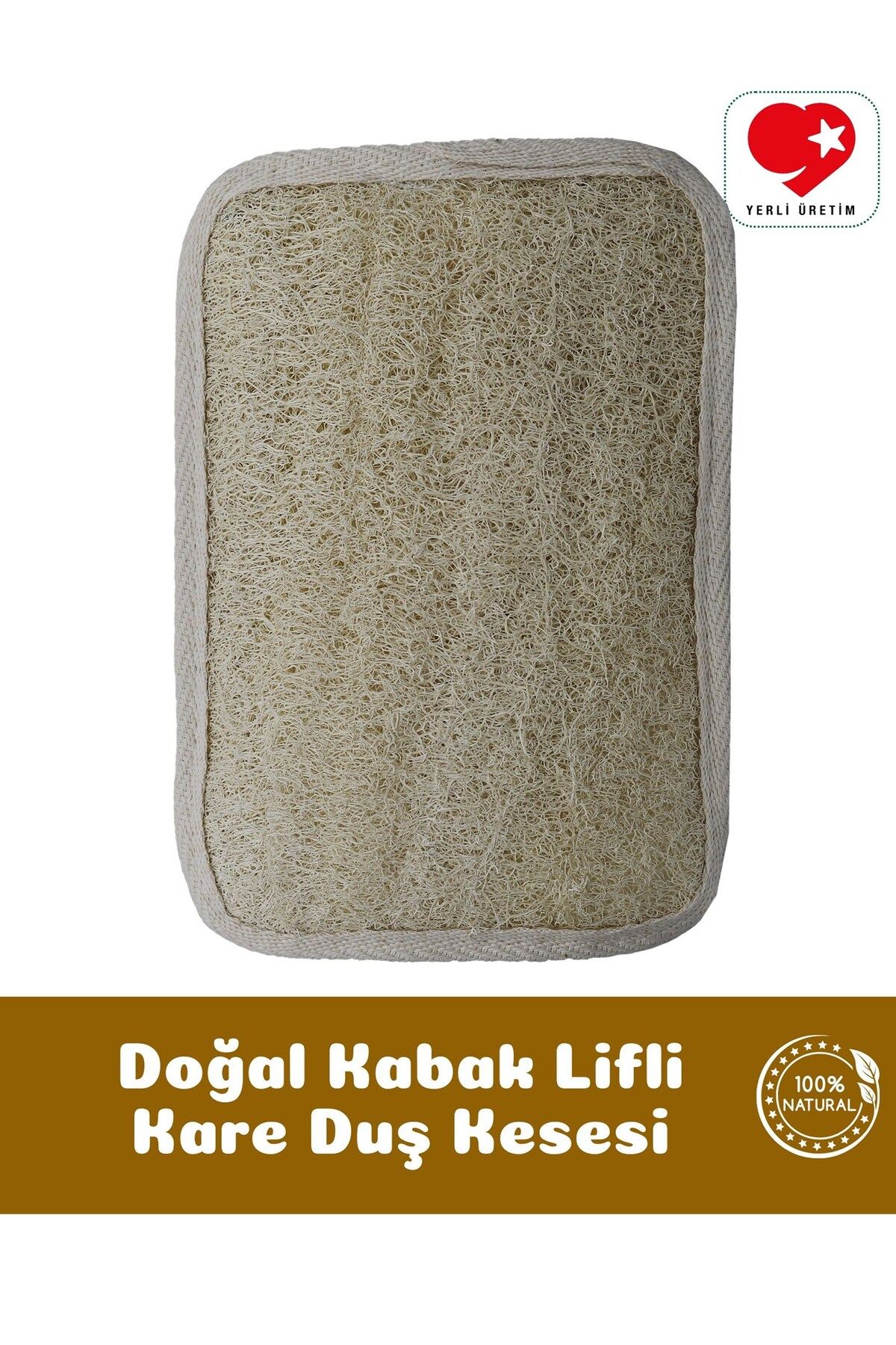 bialife Doğal Kabak Lifli İpli Kare Vücut Kesesi - Banyo Duş Kesesi - Bialife
