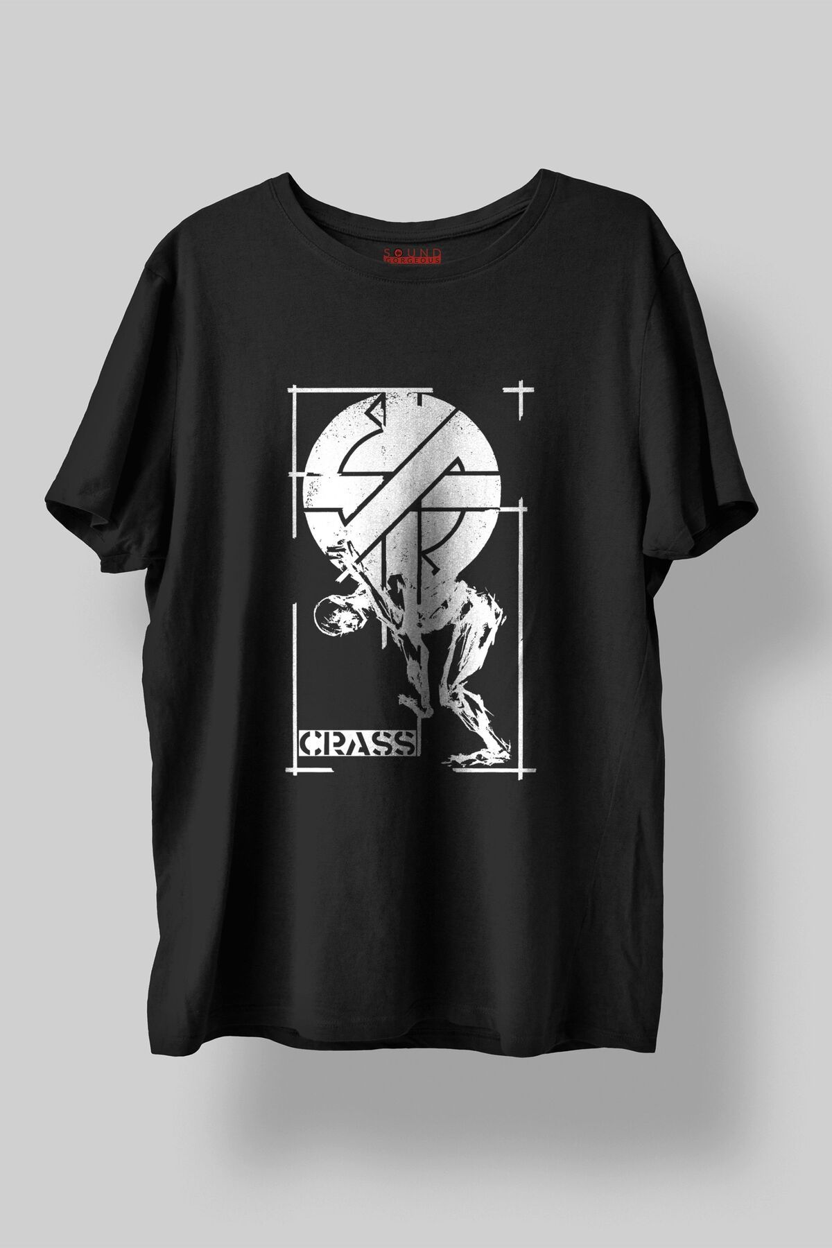 Sound Gorgeous Crass Müzik Tasarımlı Baskılı Regular Fit Unisex Siyah T-Shirt %100 Pamuk Rahat Kalıp Tişört No:0112