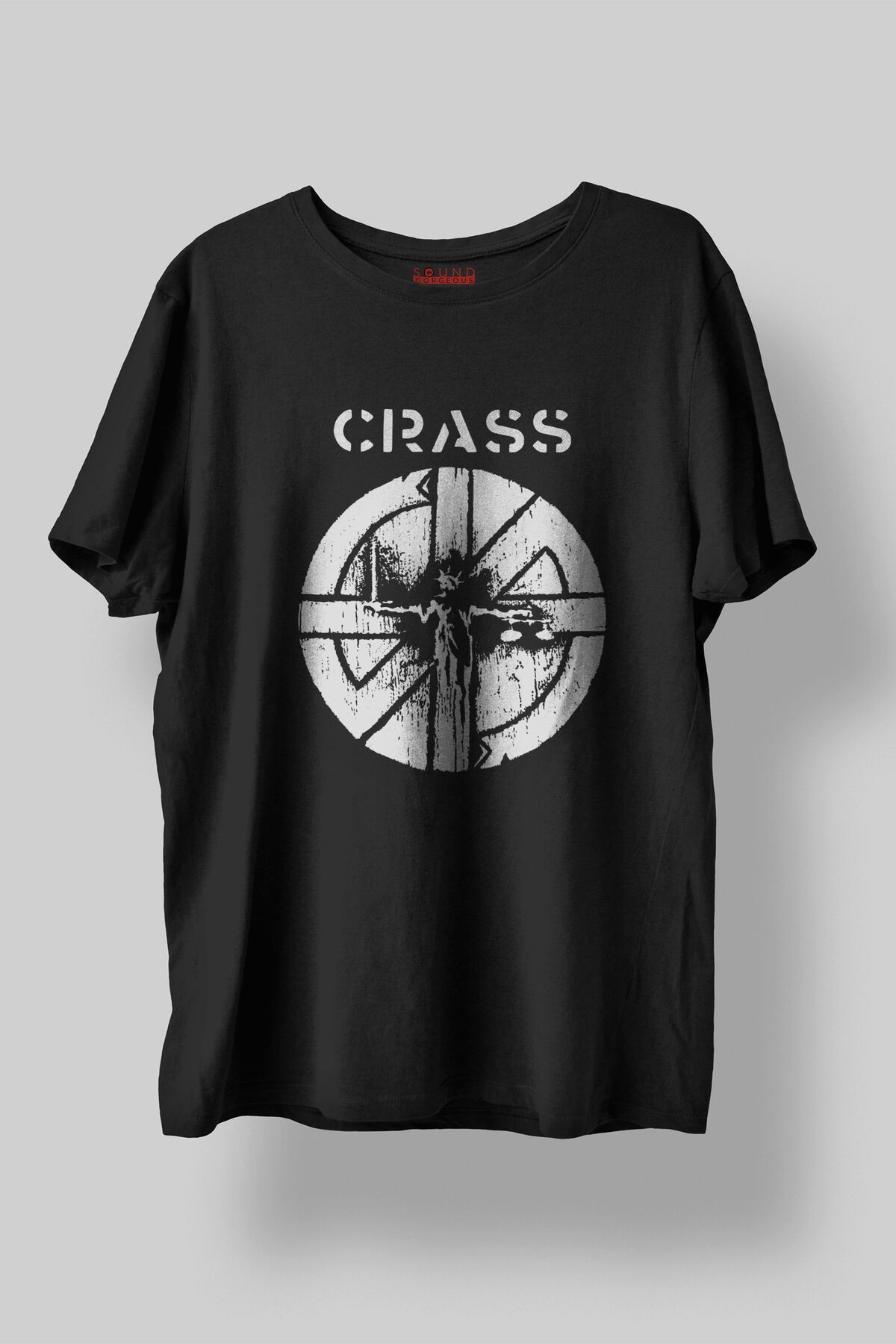 Sound Gorgeous Crass Müzik Tasarımlı Baskılı Regular Fit Unisex Siyah T-Shirt %100 Pamuk Rahat Kalıp Tişört No:0116