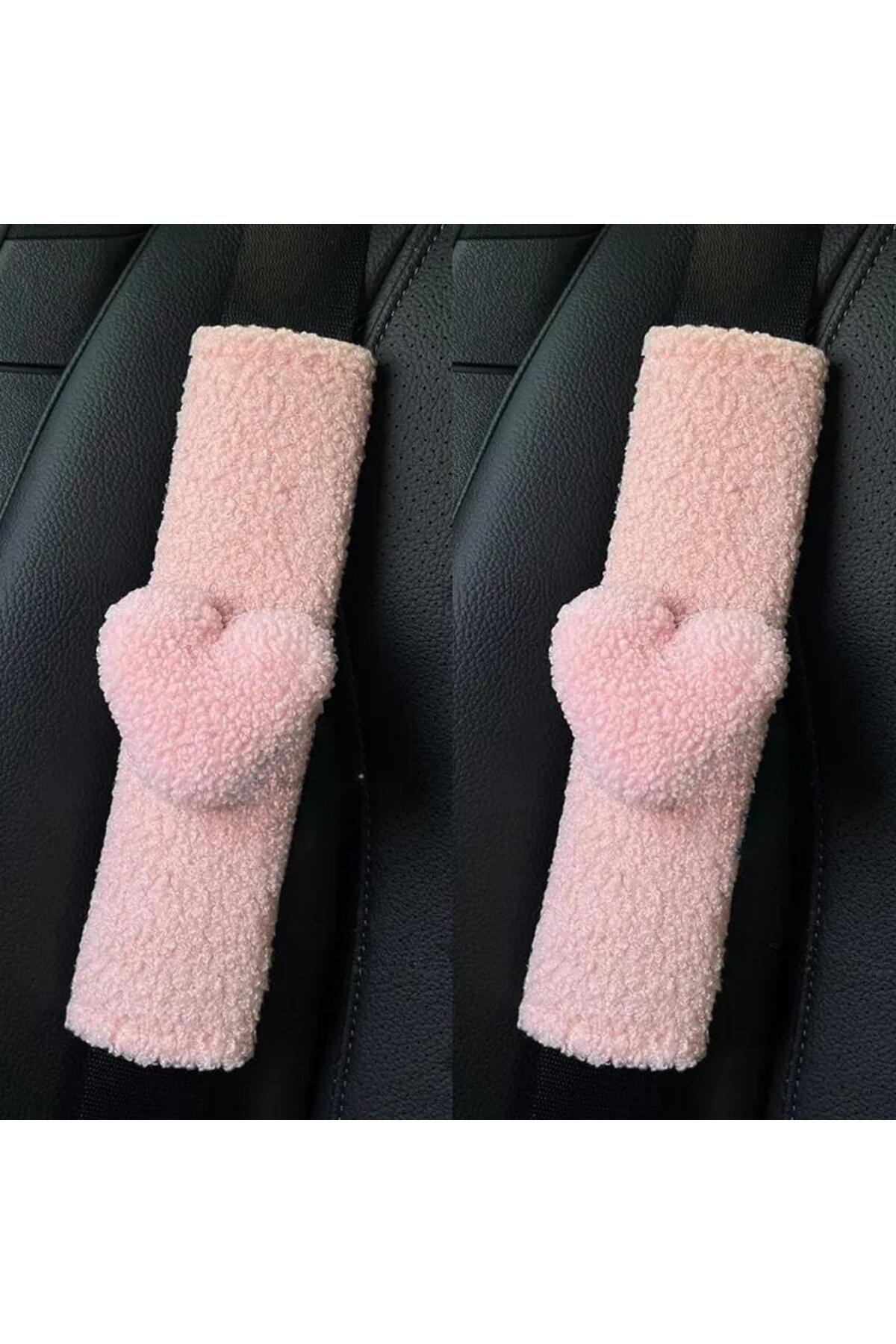 merdümek 1 adet Pembe araba koltuk kemeri kılıfı - emniyet kemeri aksesuarı - omuz koruyucu fotoğrafı 4 (önizleme)