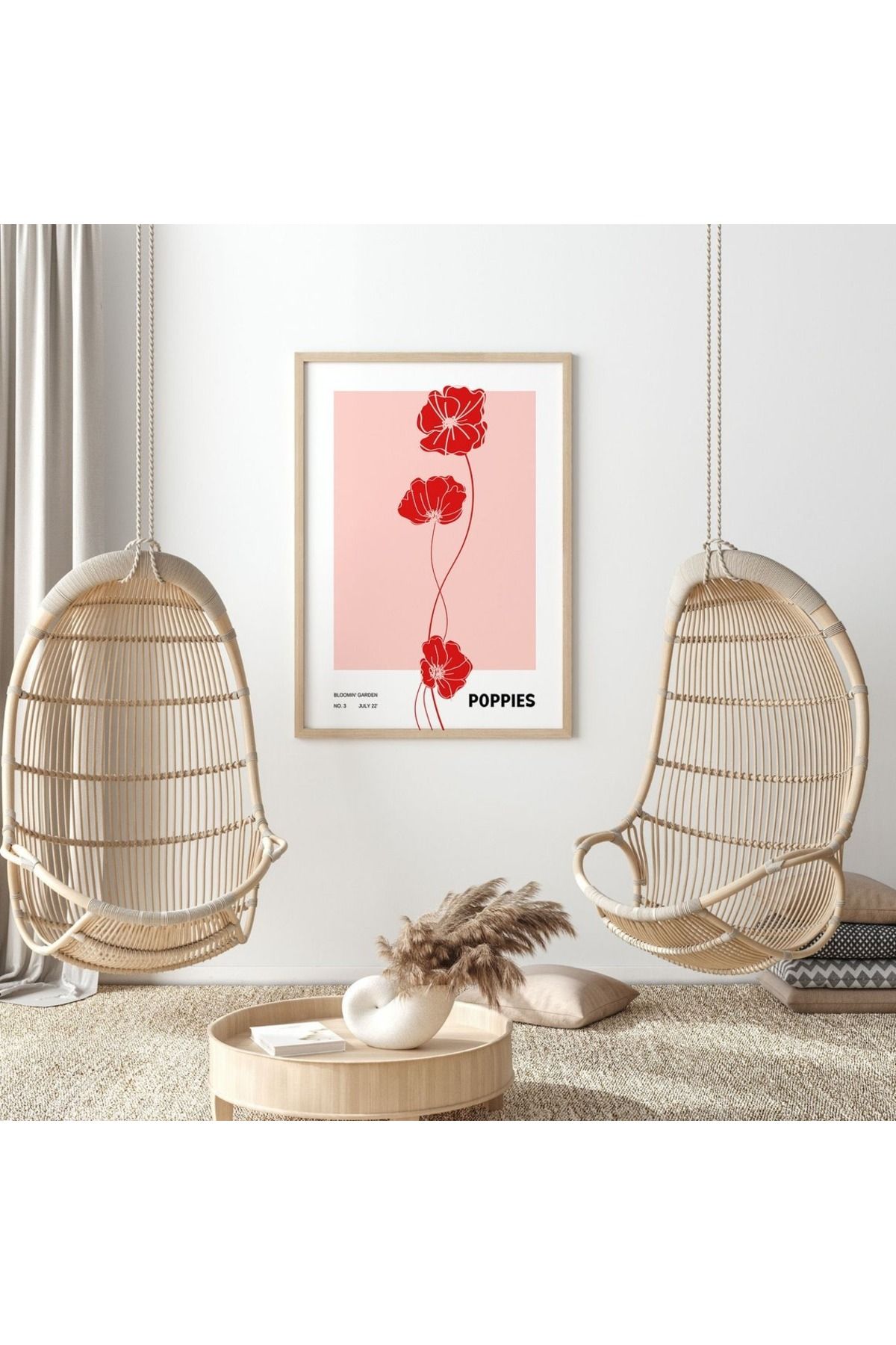 Dekorsiahome Tek Parça Ahşap Çerçeveli Oturma Odası Salon Mutfak Tablo TK0538