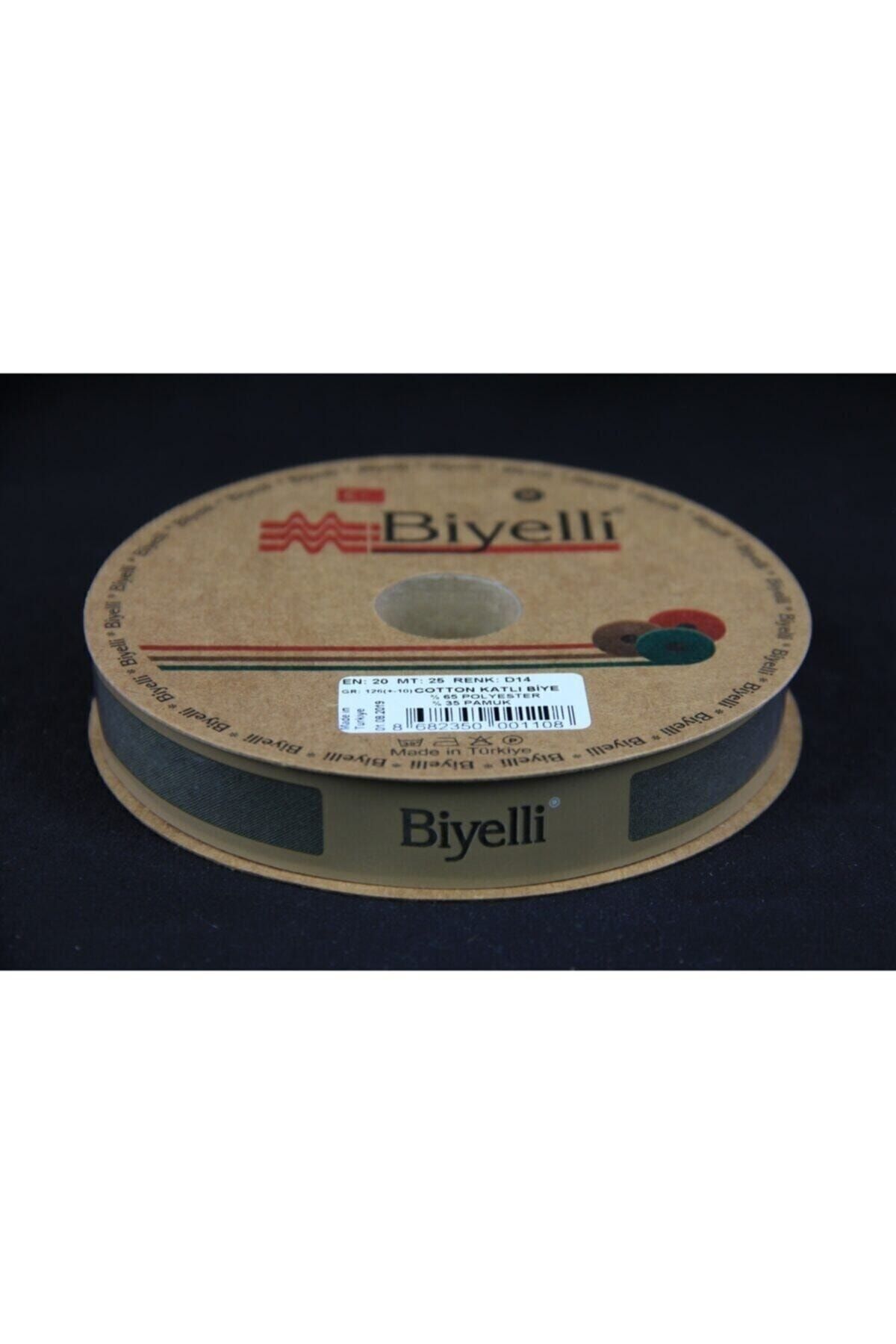 Vemora Biye Koton Katlı D14 Asker Yeşili 2 cm 25 Metre %65 Koton %35 Polyester