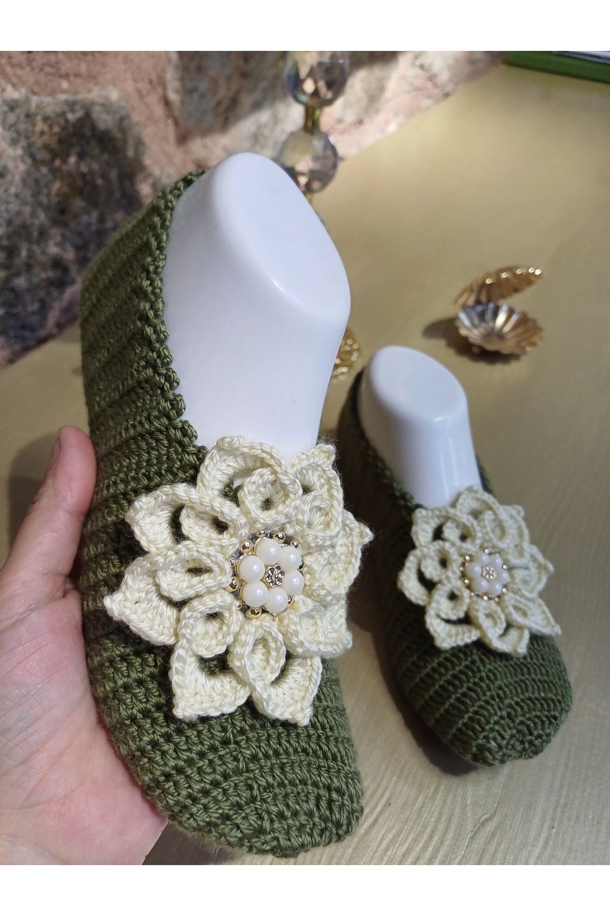 Butik El örgüsü çeyizlik patik