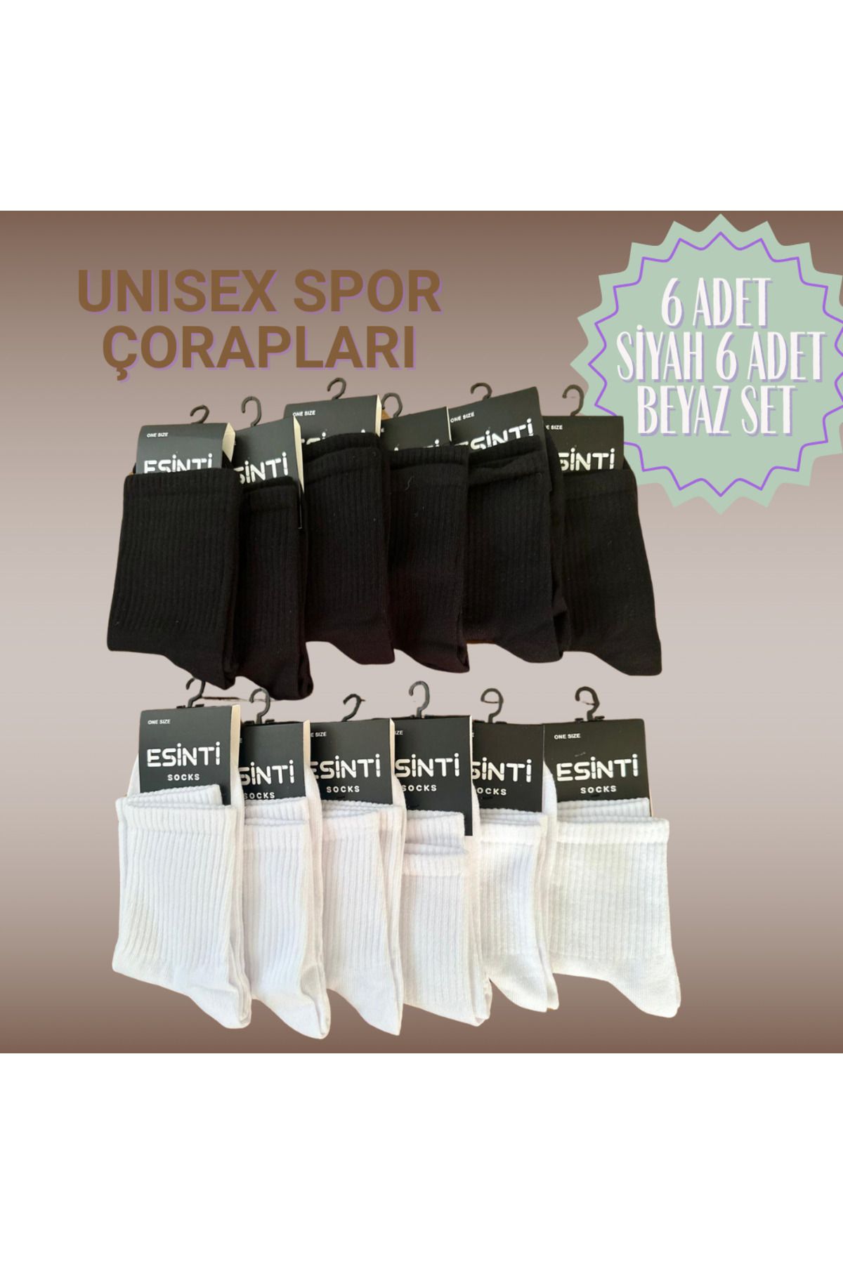 Prime BEYAZVE SİYAH SPOR CORABI UNISEX