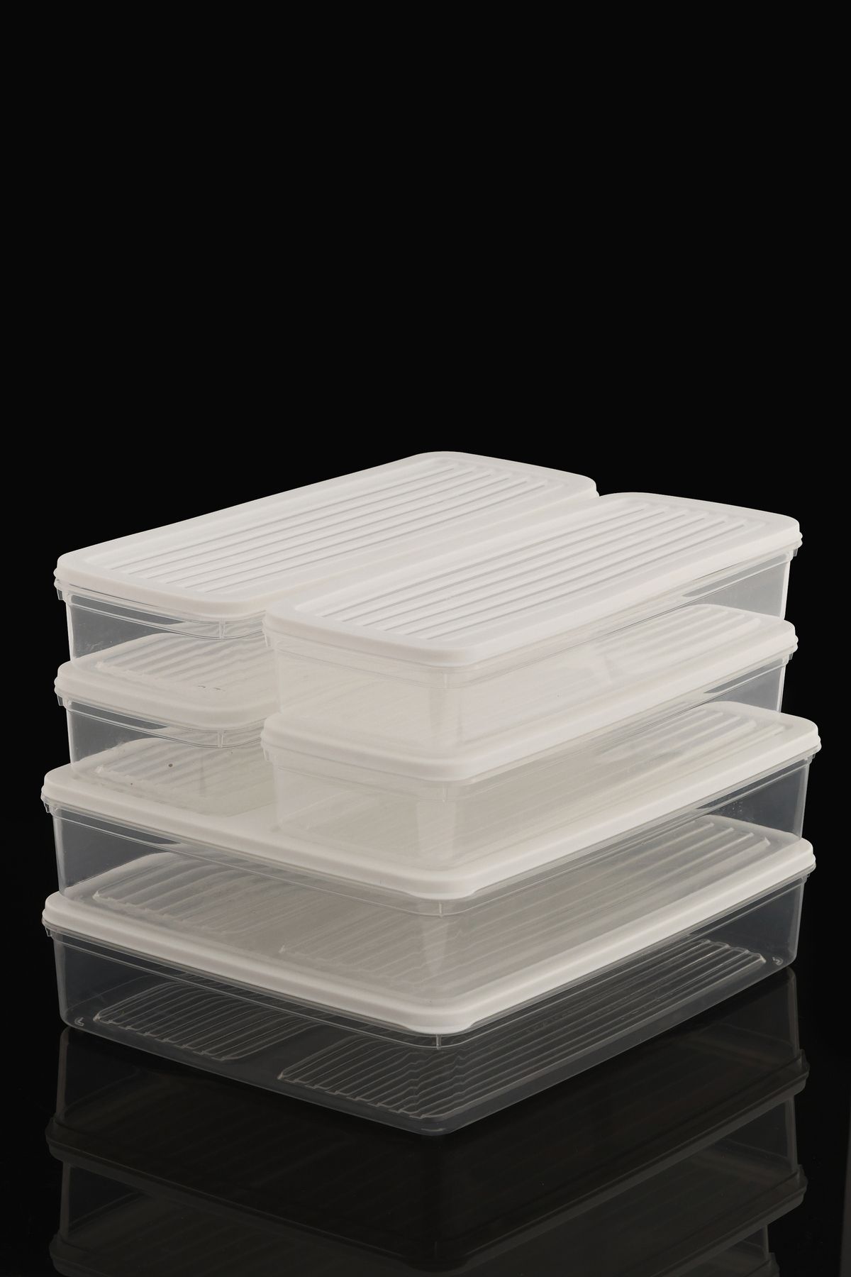 Leila-6 Pcs Storage Container with Lid, Suitable for Refrigerator Organizer Microwave and Freeze 9Lt 6