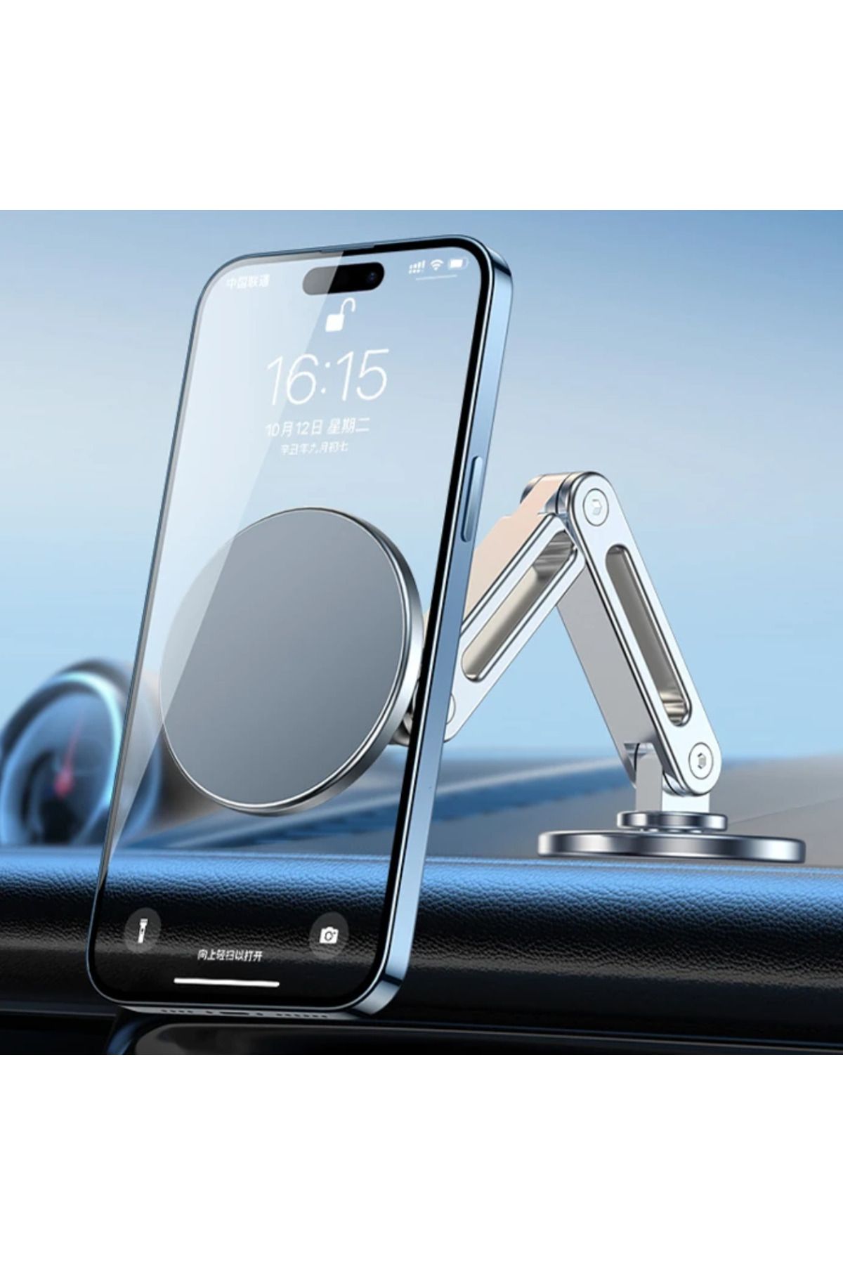 Bowie Aluminyum magsafe yapışkanlı araç içi telefon tutucu tablet ekran arkasına uygulanabilen ergonomik