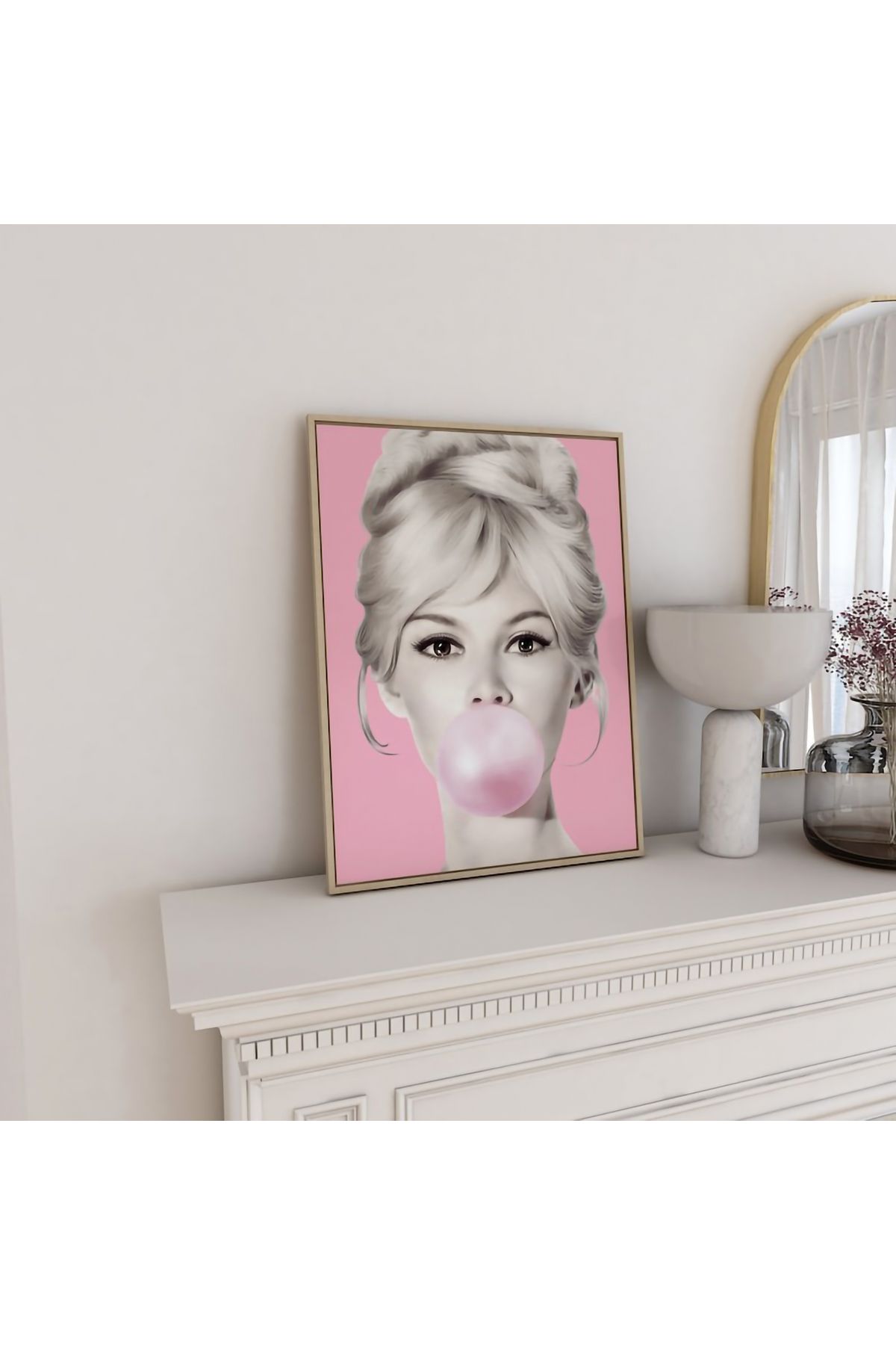 Dekorsiahome Tek Parça Ahşap Çerçeveli Oturma Odası Salon Mutfak Tablo TK0505