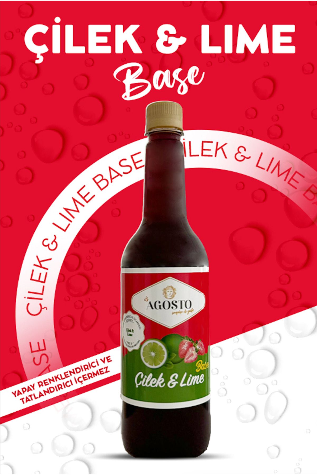 AGOSTO 750 ml Çilek & Lime Base Şurup