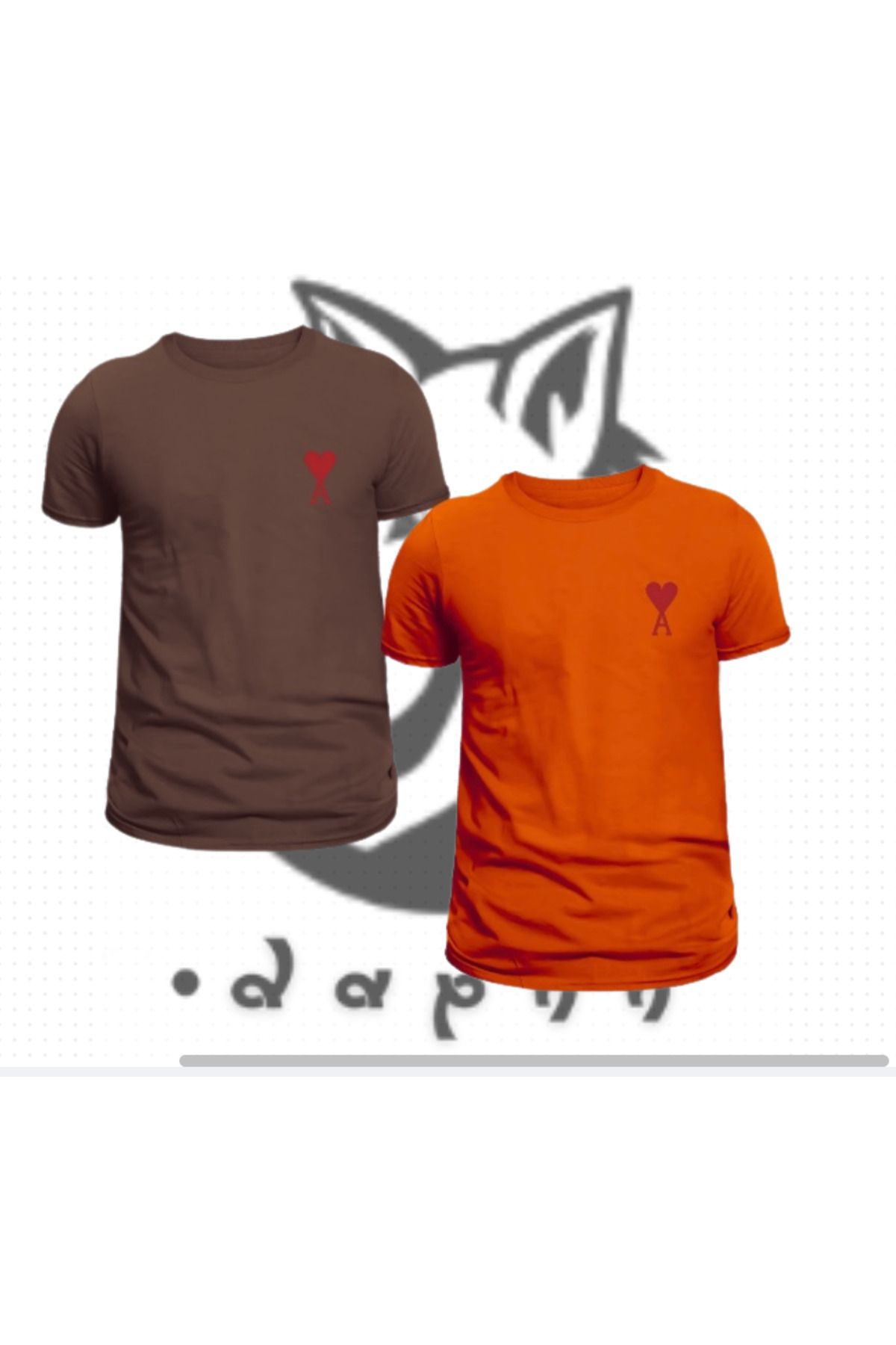 TEXTURA Yeni Sezon UNİSEX AMI PARİS BASKILI NEW Oversize T-Shirt İkili (2'li) Set