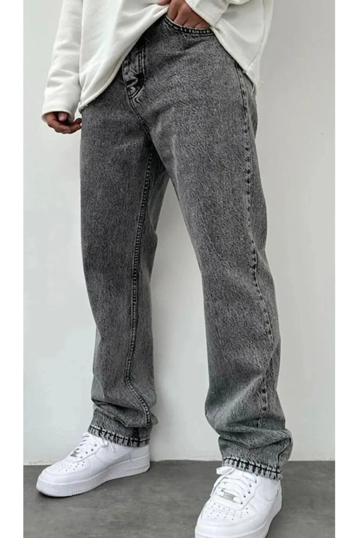 G Wear Basic Füme Erkek Baggy Jeans