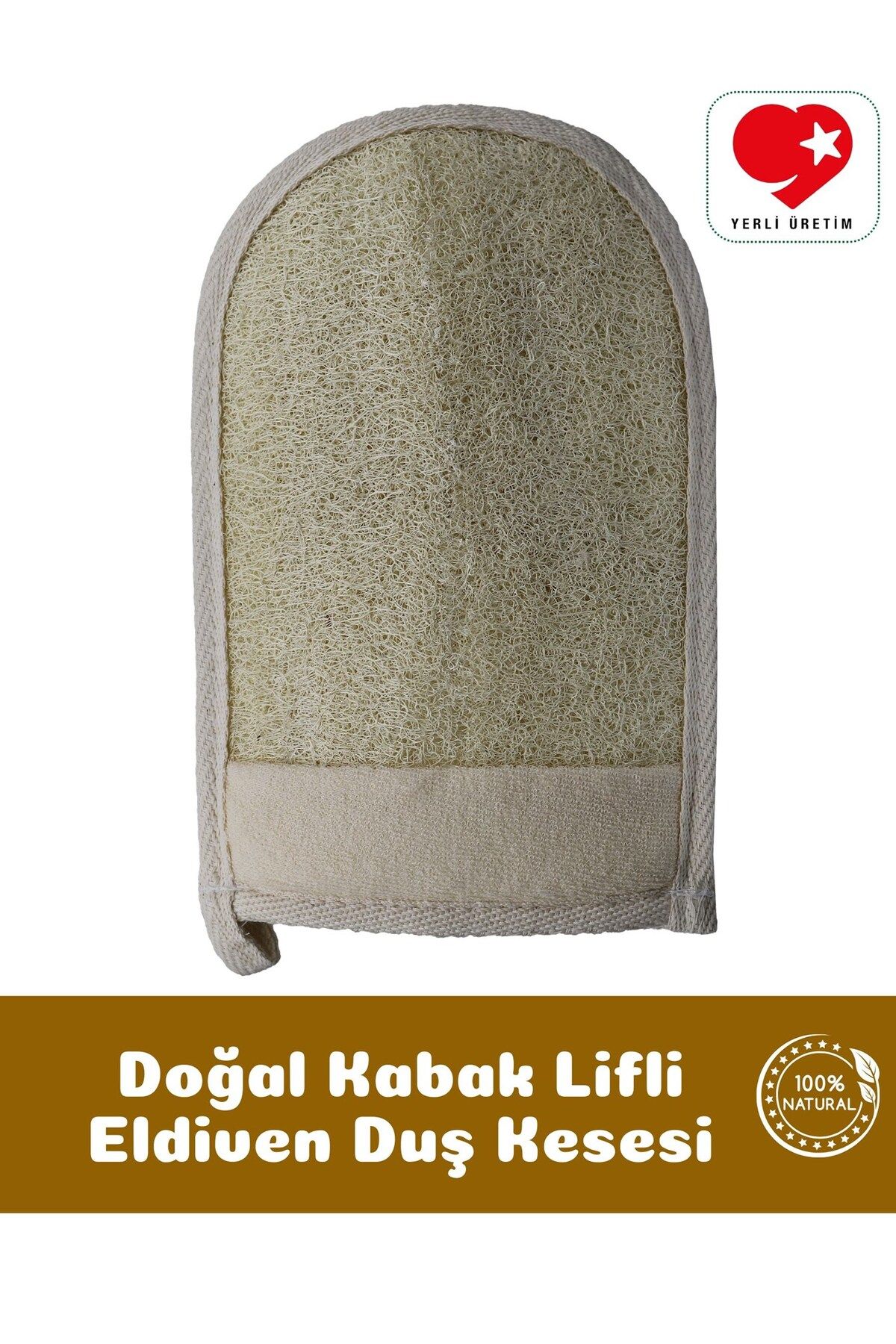 bialife Doğal Kabak Lifli Battal Eldiven Kese - Banyo Duş Kesesi - Bialife