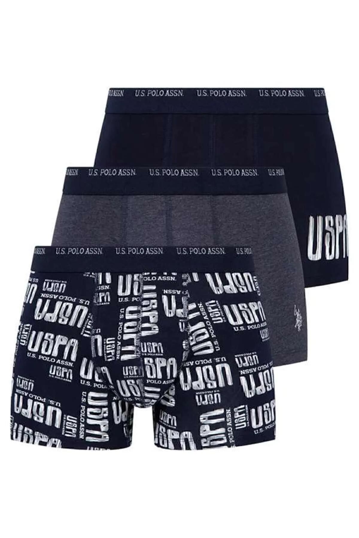 U.S. Polo Assn. U.S. Polo Assn. Erkek LACİVERT+LACİVERT MLJ.+BASKILI 3'Lü Boxer - Çoklu Renk - TLAYE80Q33W8C