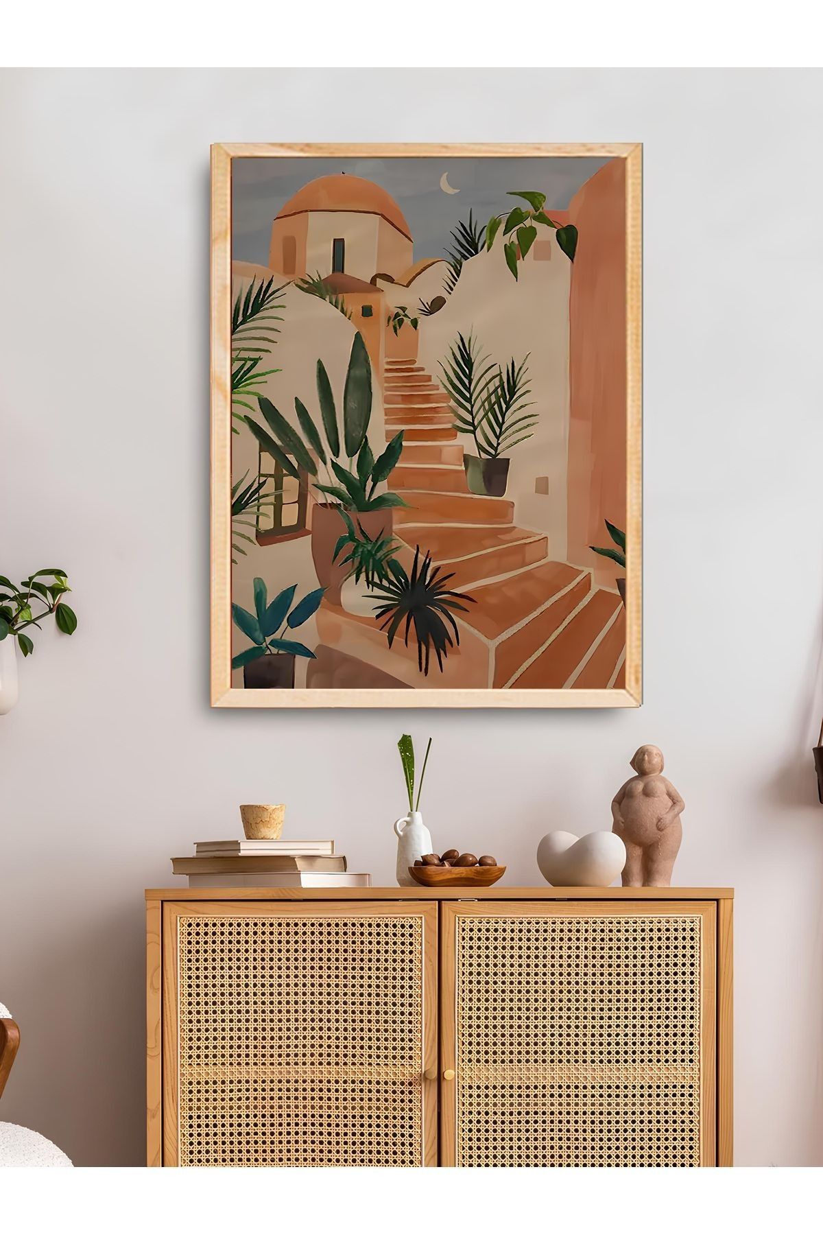 Dekorsiahome Tek Parça Ahşap Çerçeveli Oturma Odası Salon Mutfak Tablo TK0517