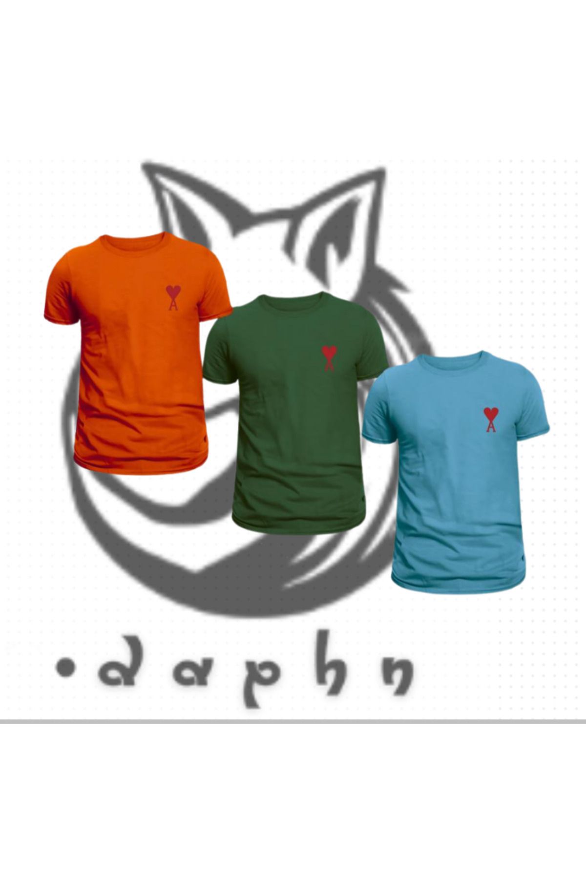 DAPHN Yeni Sezon UNİSEX AMI PARİS BASKILI NEW Oversize T-Shirt Üçlü (3'lü) Set