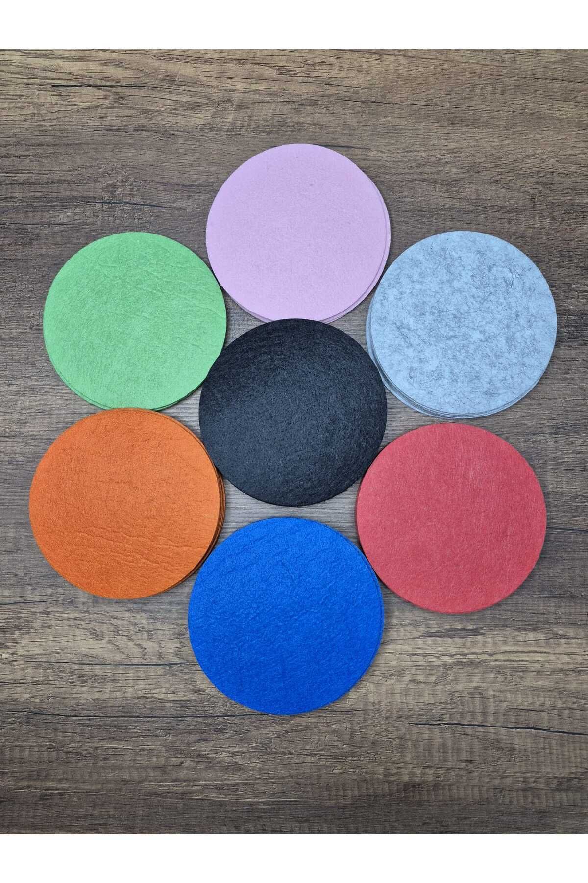 Grand Fine Art Keçe Bardak Altlığı 4lü Set Yuvarlak Kırmızı 15 cm Çap