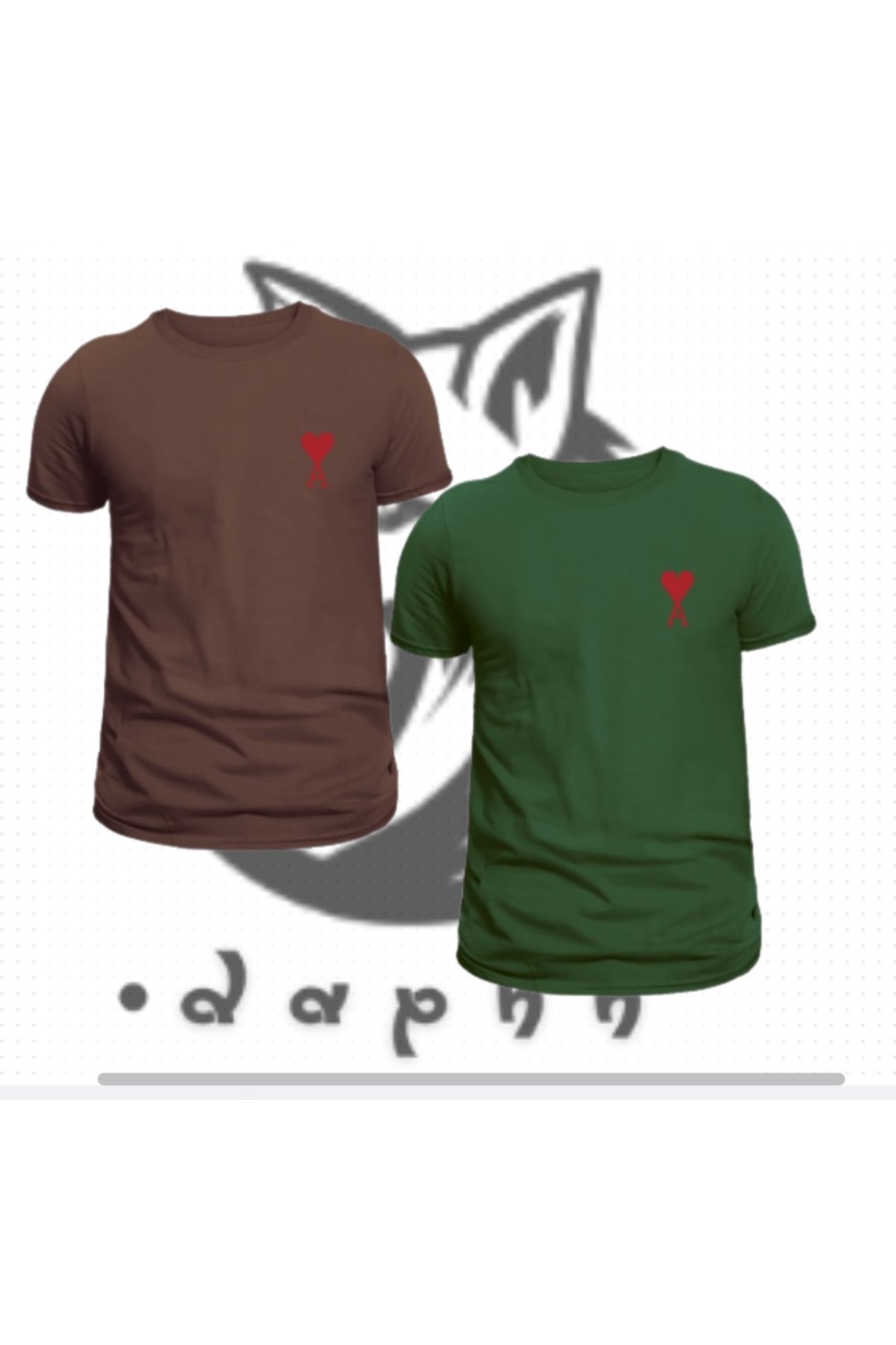 TEXTURA Yeni Sezon UNİSEX AMI PARİS BASKILI NEW Oversize T-Shirt İkili (2'li) Set