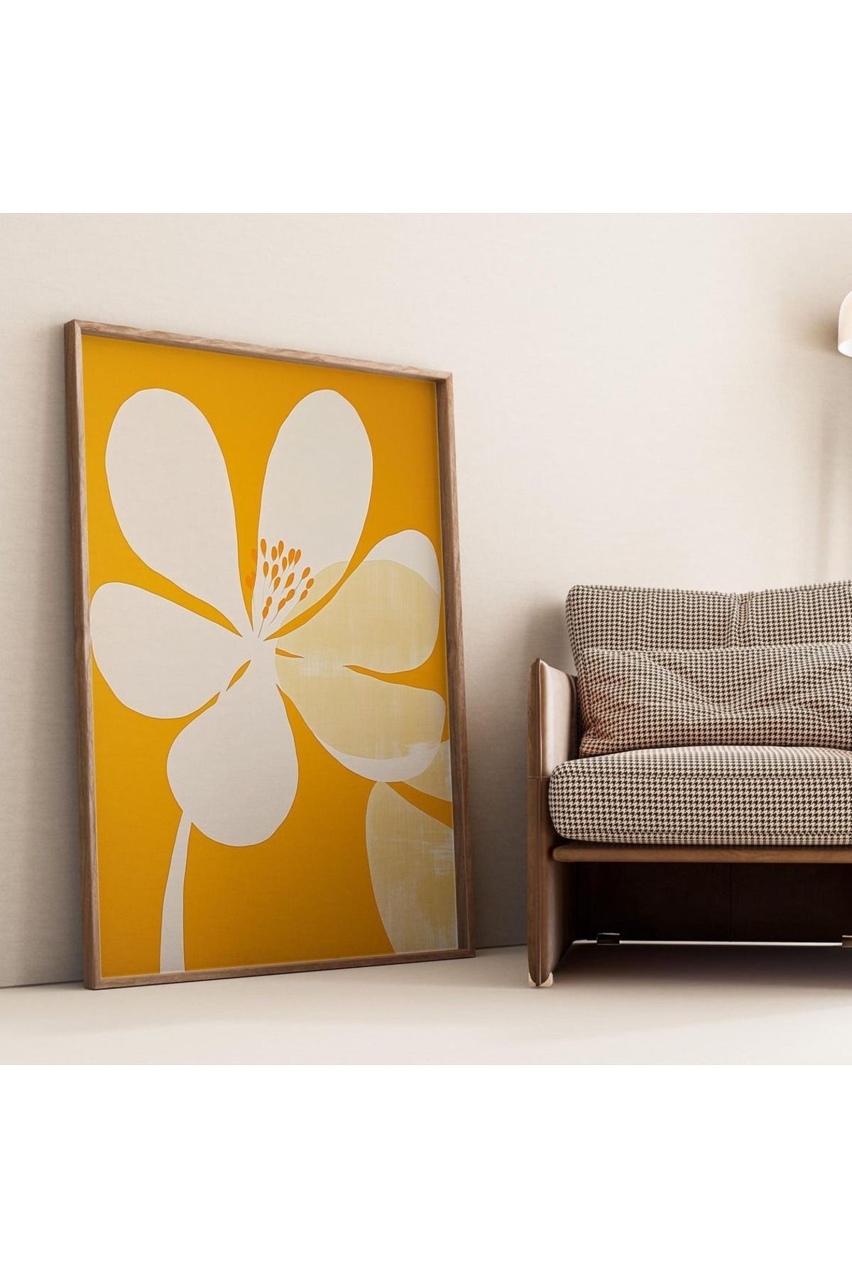 Dekorsiahome Tek Parça Ahşap Çerçeveli Oturma Odası Salon Mutfak Tablo TK0557