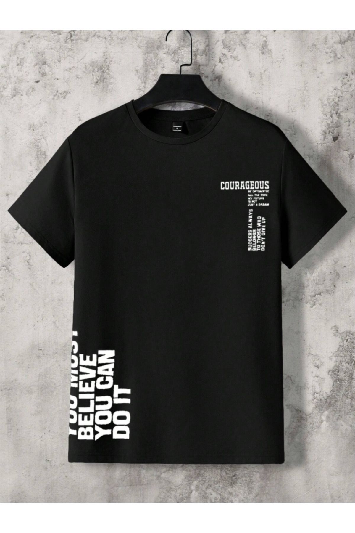 JAMPY Unisex Erkek/Kadın BELIEVE Özel Baskılı Oversize Pamuklu T-Shirt Tişört
