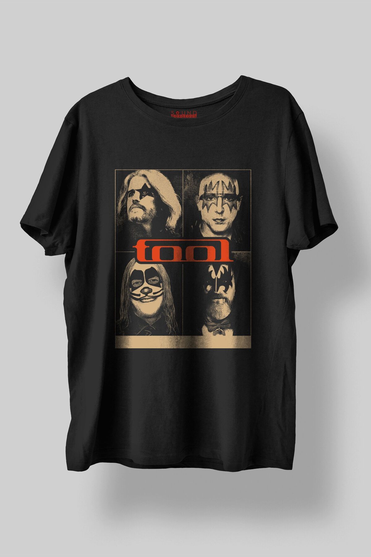 Sound Gorgeous Tool Müzik Tasarımlı Baskılı Regular Fit Unisex Siyah T-Shirt %100 Pamuk Rahat Kalıp Tişört No:0399