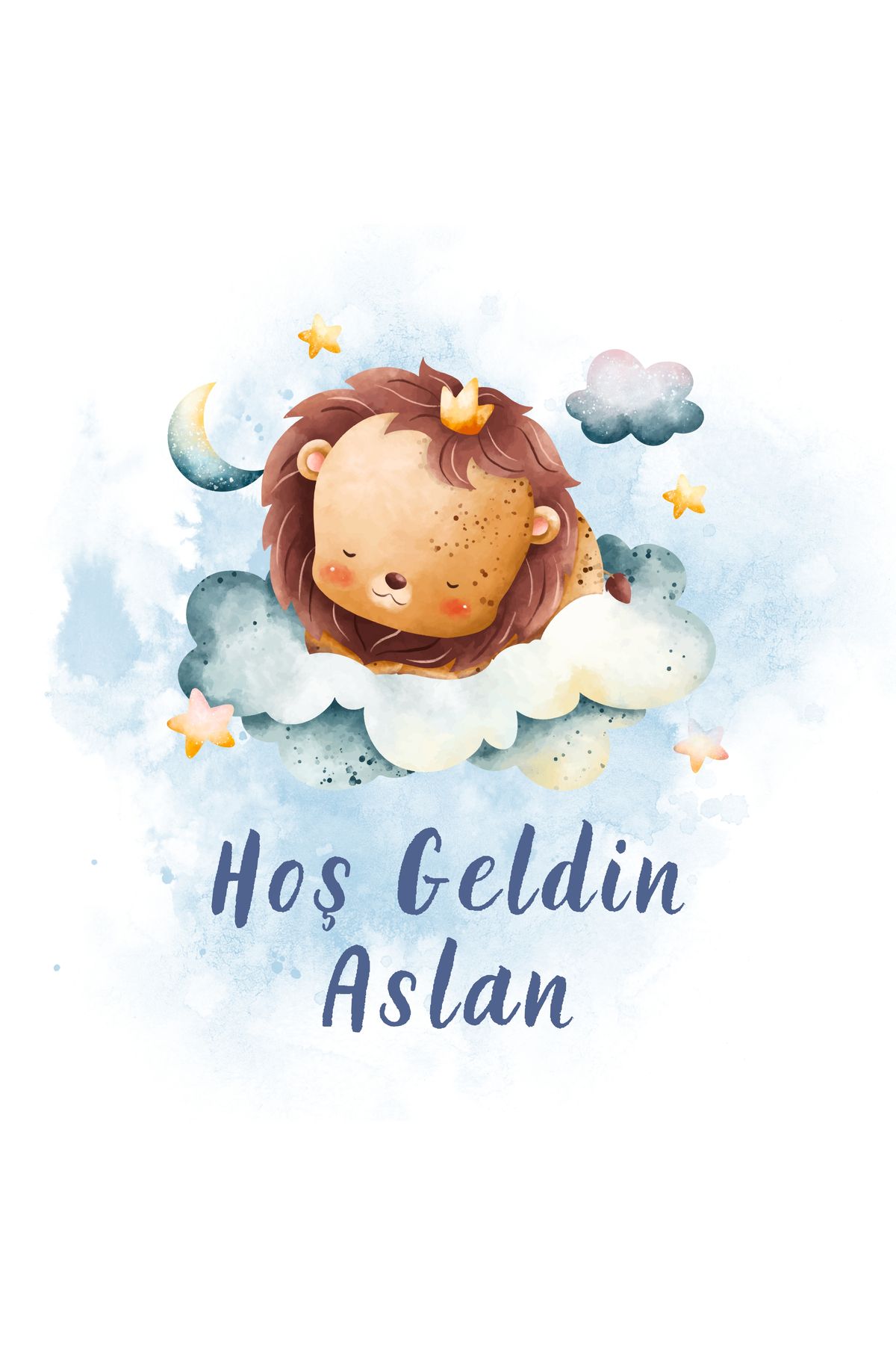 Pera İsme Özel Aslan Tema Yuvarlak Etiket 4 cm 72 Adet