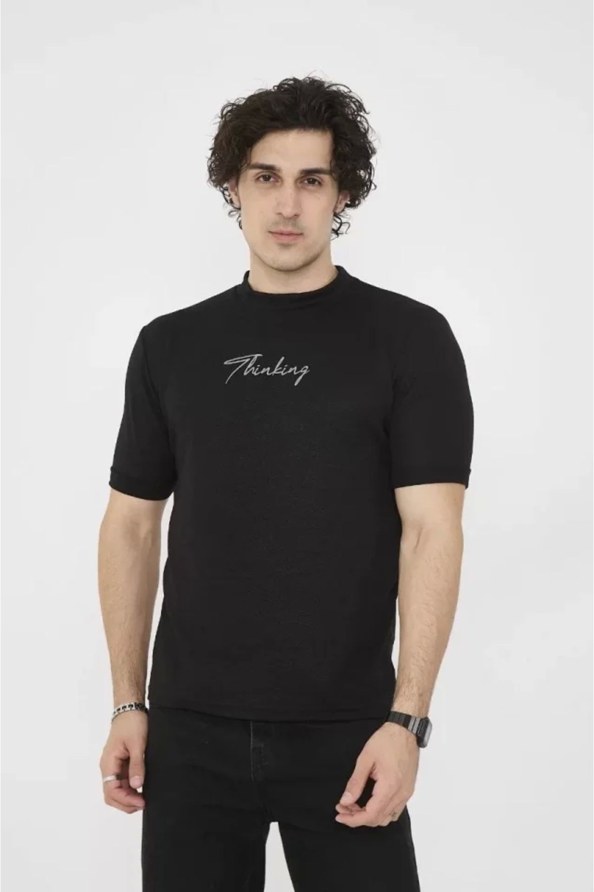 Silerra Unisex Bisiklet Yaka Slim Fit T-Shirt- Siyah