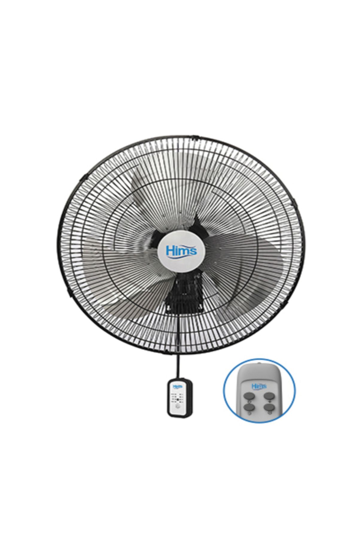 HIMS HEF-DK500 50cm Kumandalı Duvar Vantilatörü