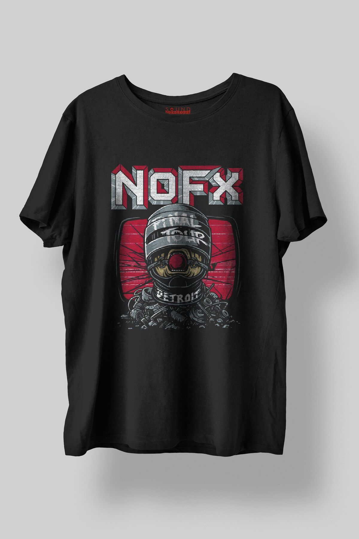Sound Gorgeous NOFX Müzik Tasarımlı Baskılı Regular Fit Unisex Siyah T-Shirt %100 Pamuk Rahat Kalıp Tişört No:0250