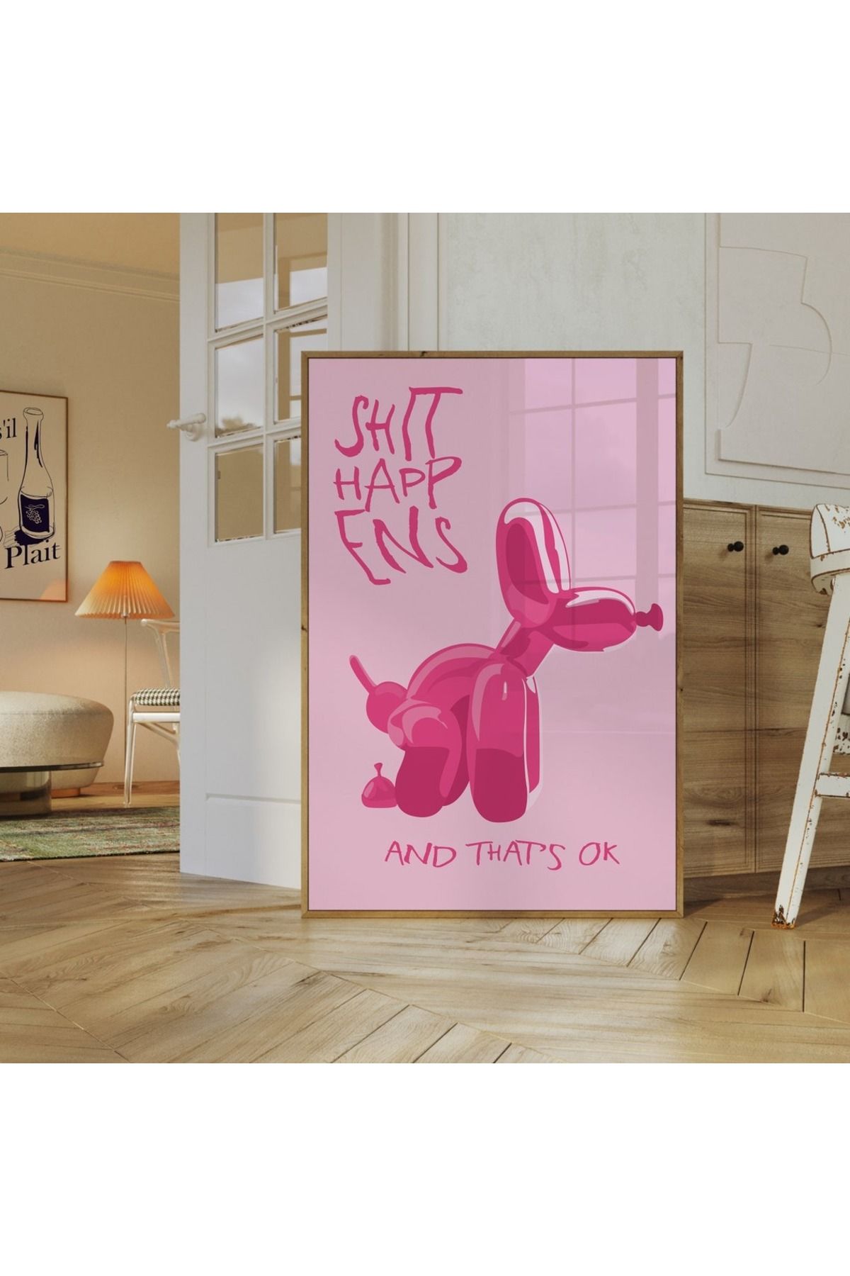 Dekorsiahome Tek Parça Ahşap Çerçeveli Oturma Odası Salon Mutfak Tablo TK0542
