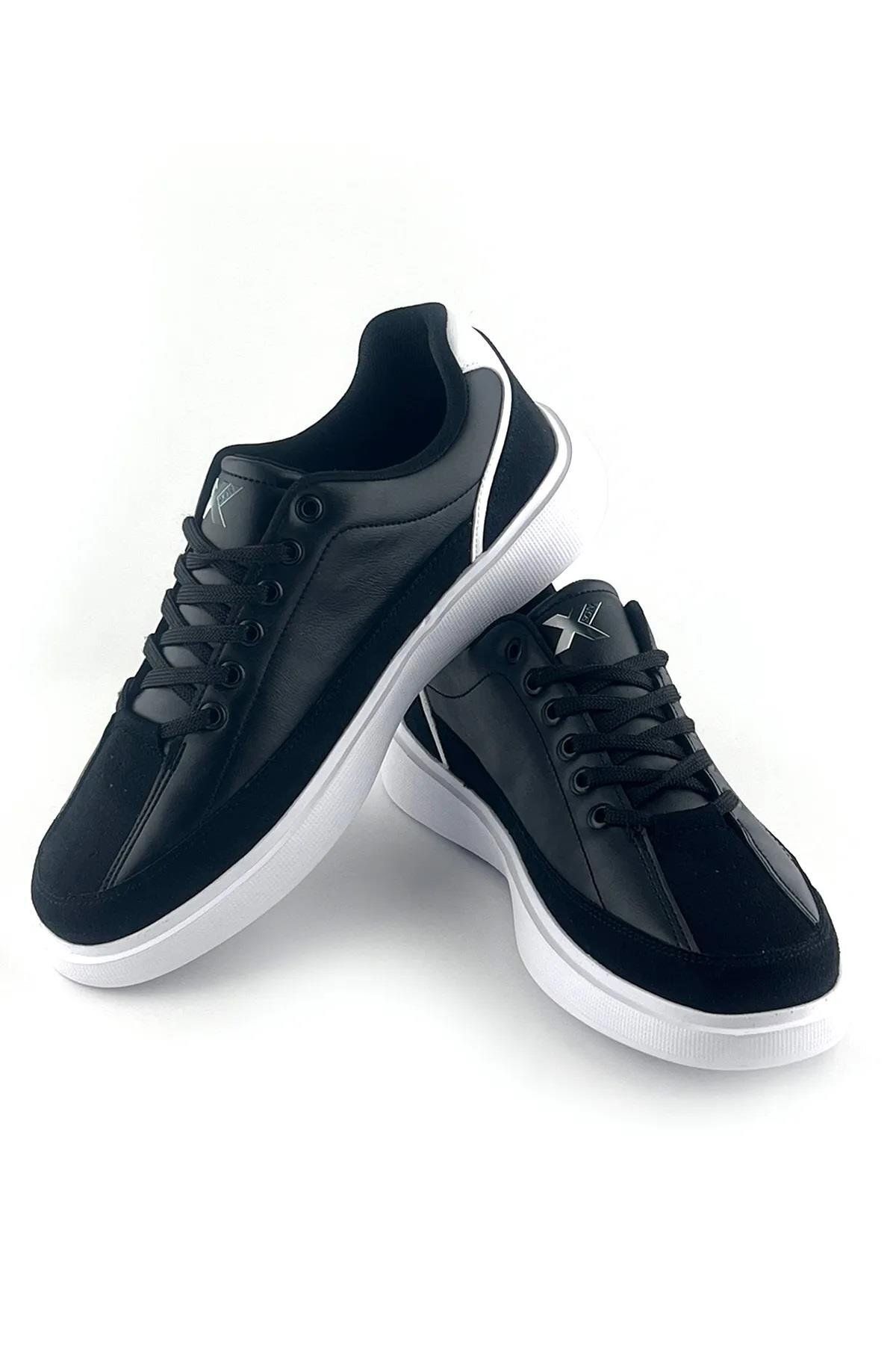 xson Dijital Baskı Erkek Siyah-Beyaz Sneaker Ayakkabı