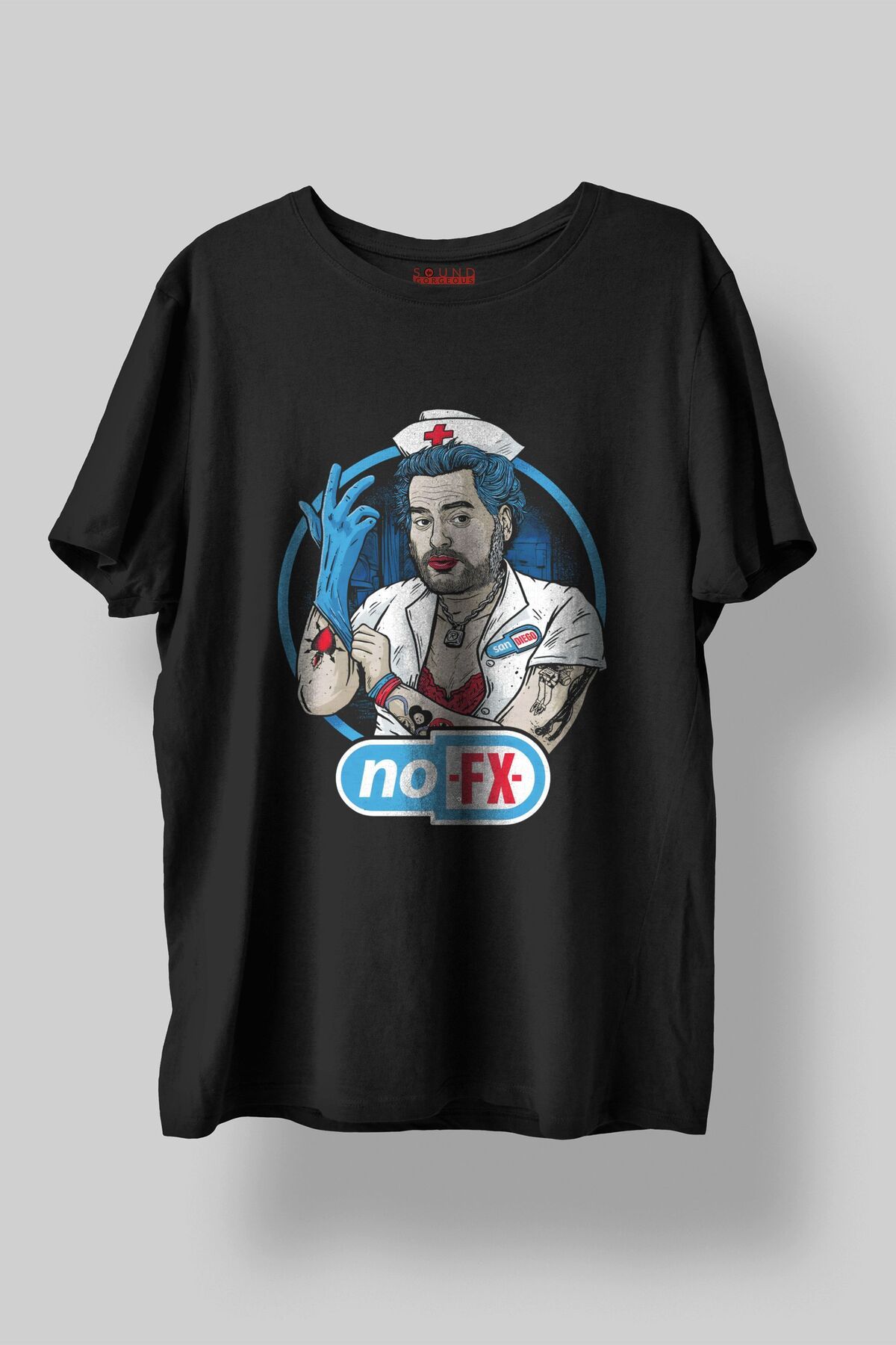 Sound Gorgeous NOFX Müzik Tasarımlı Baskılı Regular Fit Unisex Siyah T-Shirt %100 Pamuk Rahat Kalıp Tişört No:0262