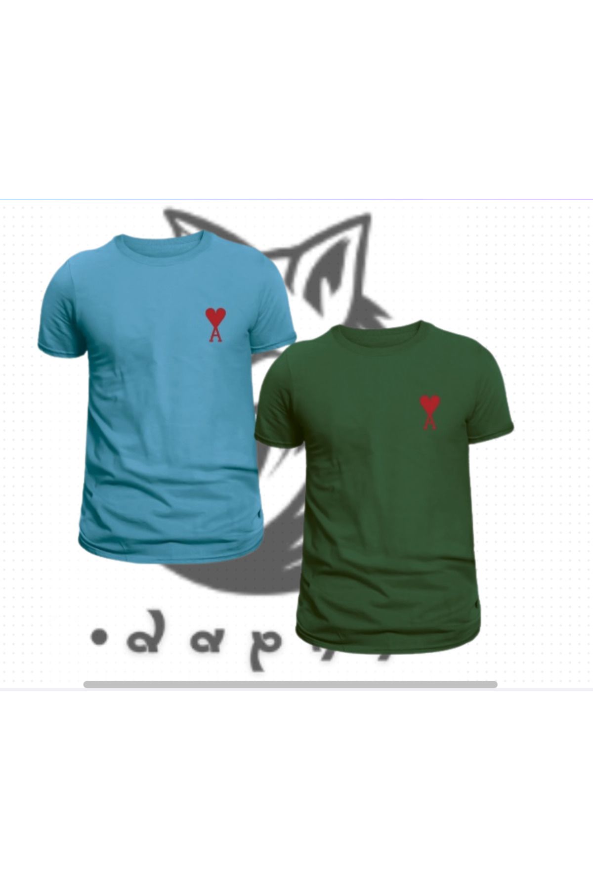 TEXTURA Yeni Sezon UNİSEX AMI PARİS BASKILI NEW Oversize T-Shirt İkili (2'li) Set