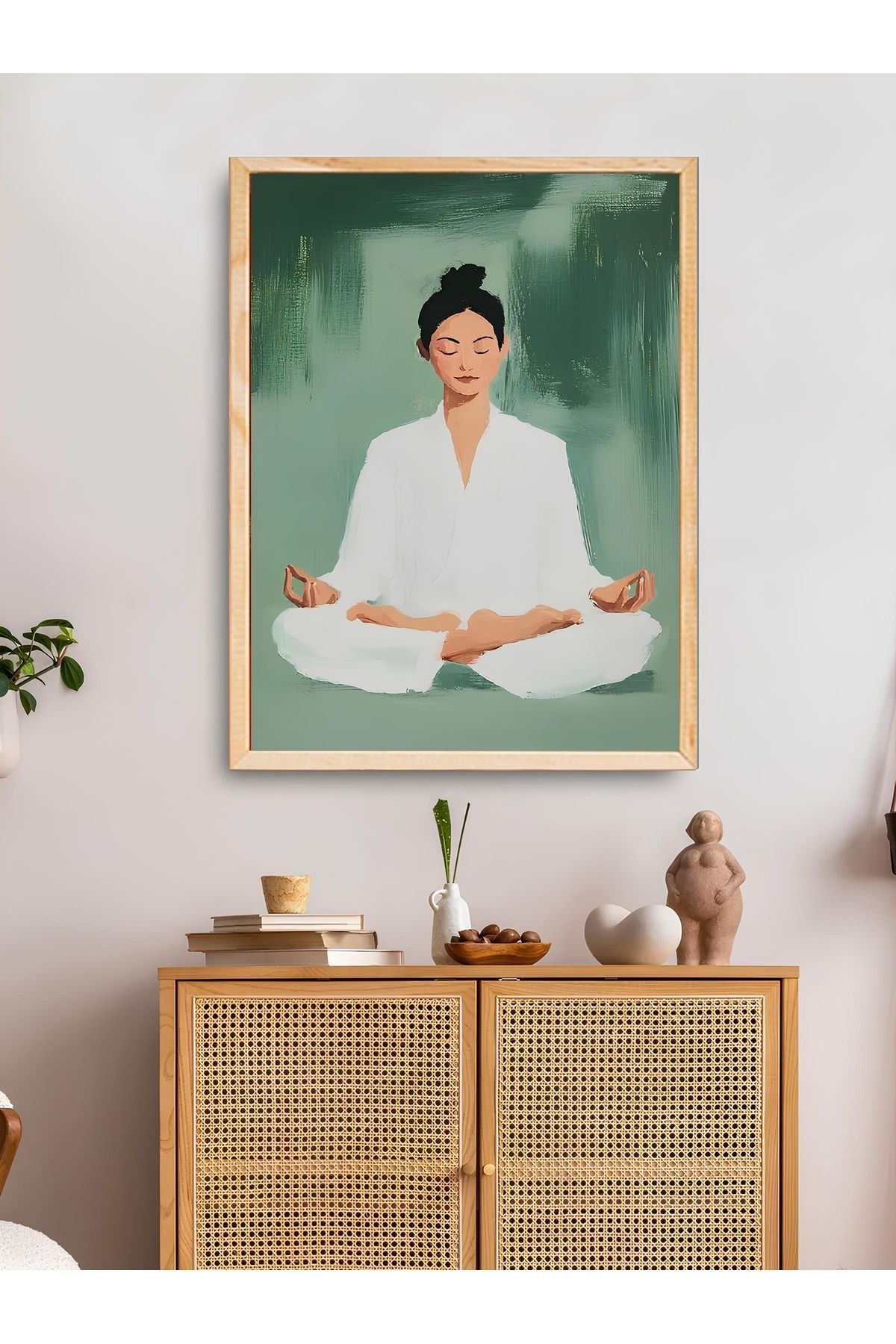Dekorsiahome Tek Parça Ahşap Çerçeveli Oturma Odası Salon Mutfak Tablo TK0522
