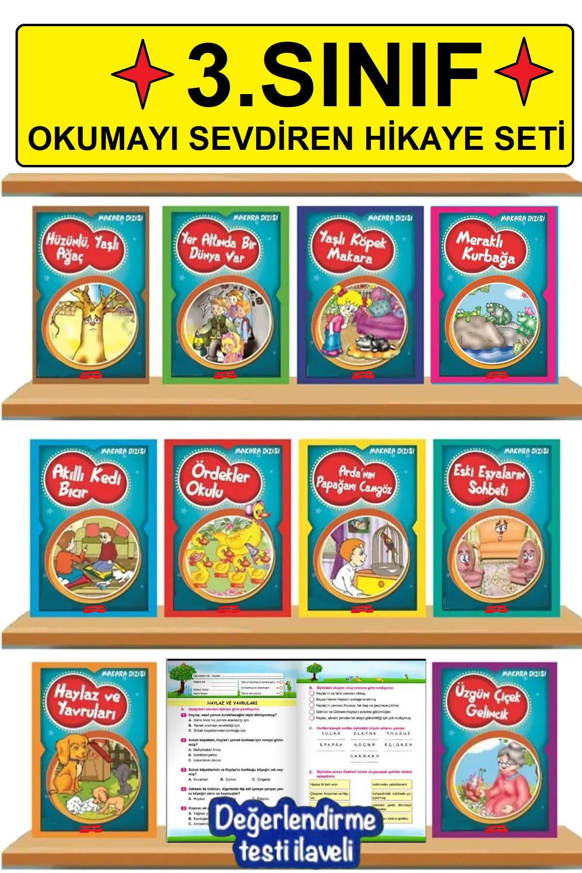 GÖNÜL YAYINCILIK Okumayı Sevdiren Kitap Seti - 3. Ve 4.sınıflar Için 10 Hikaye Değerlendirme Testi fotoğrafı 3 (önizleme)