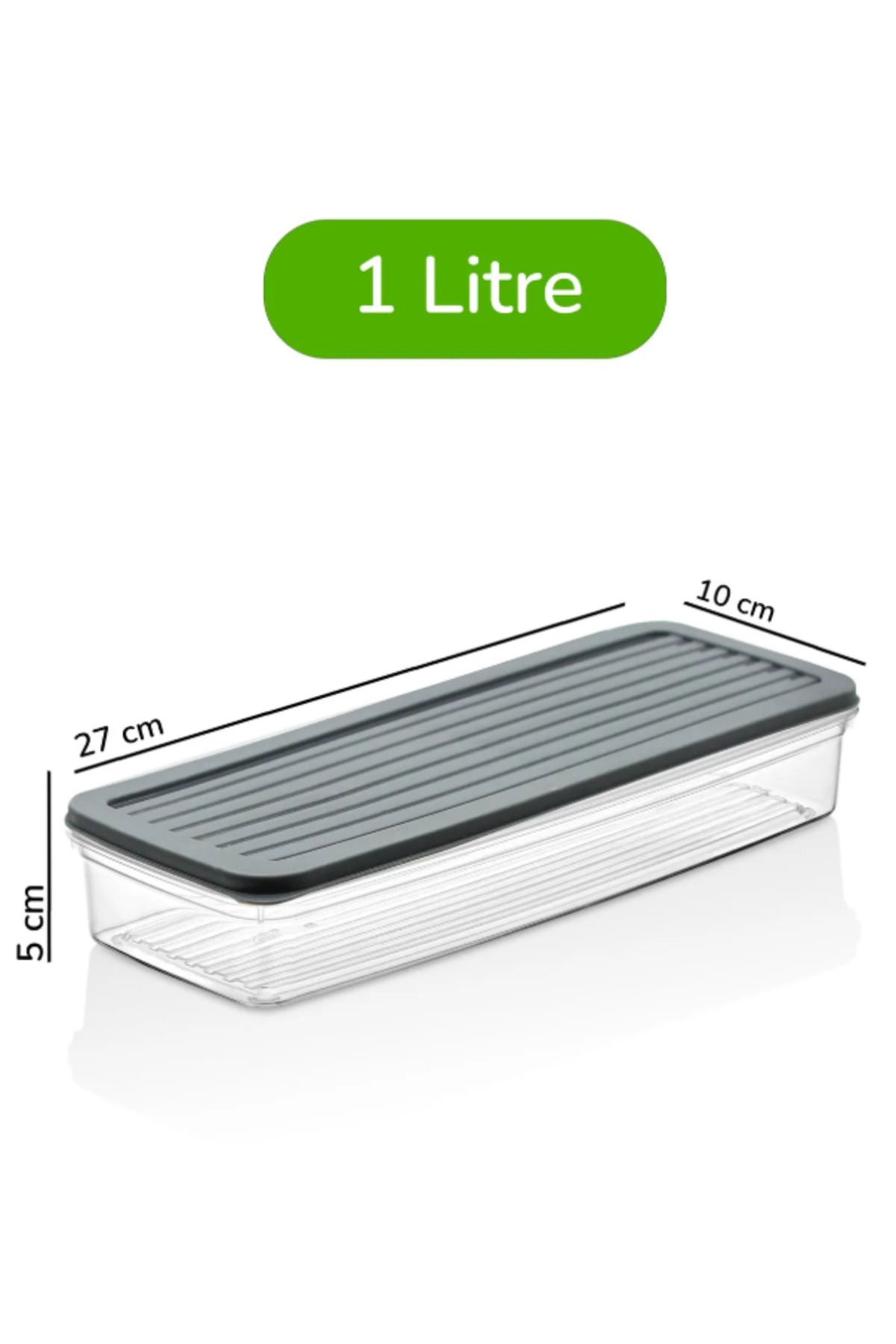 Leila-6 Pcs Anthracite Lid Storage Container, Suitable for Refrigerator Organizer Microwave and Freeze 9Lt 5